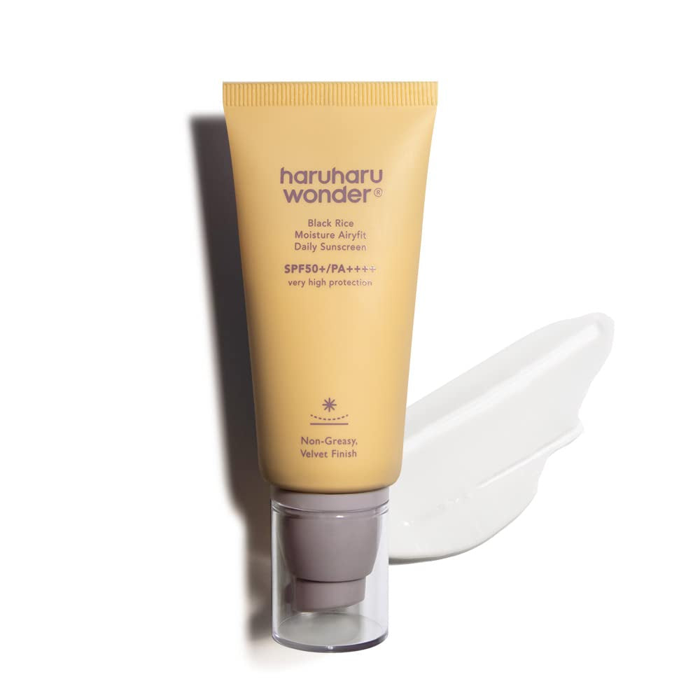 Wonder Black Rice Moisture Airyfit Daily Sunscreen 1.69Fl.Oz - Velvet Finish, No White Cast, Hydrating, Moisturizing, Korean Skin Care, Vegan, Clean Beauty