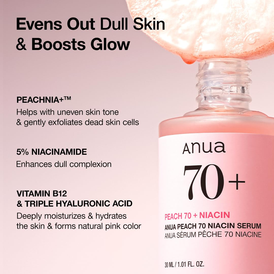 Peach 70 Niacinamide Serum 30Ml / Brightening Hydrating Face Serum/Daily Clean Beauty (1.01 Fl. Oz.)