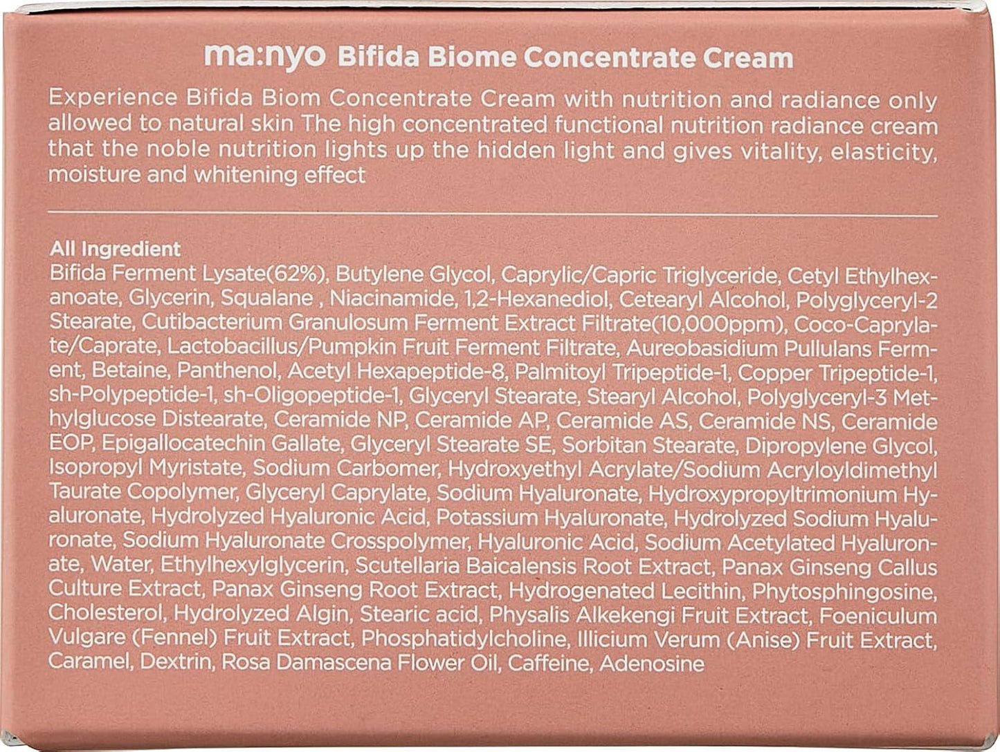 Bifida Biome Concentrate Cream Facial Moisturizing Cream with Hyaluronic Acid, Ceramide, for Women Skin Care, Natural Korean Skin Care 1.69 Fl Oz (50Ml)