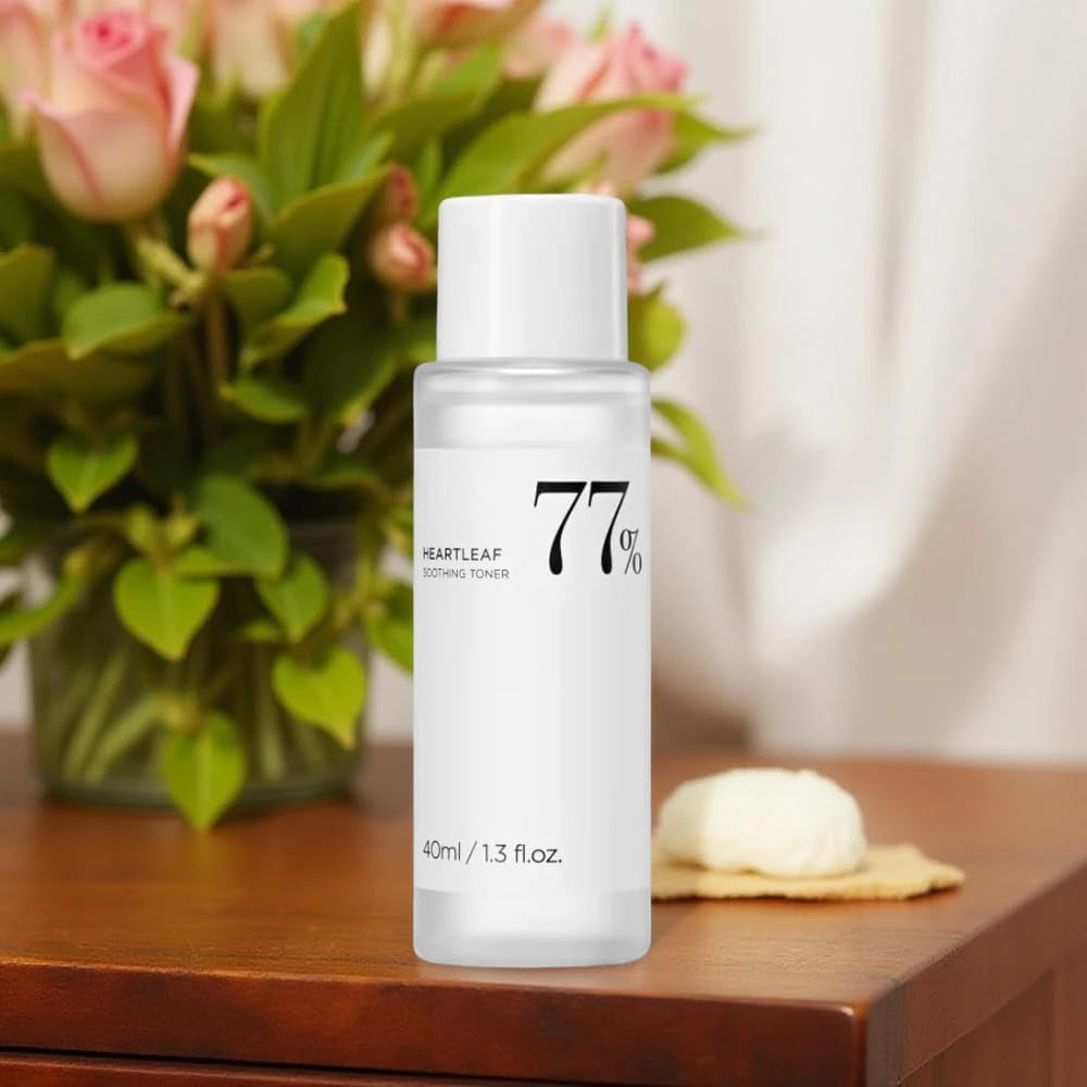 Mini Soothing Toner with 77 Heartleaf, Perfect for Travel Size (1.35 Fl Oz), Skin Soothing Ph 5.5 Trouble Care, Hydrating, Purifying, Vegan, Korean Skincare, 40Ml