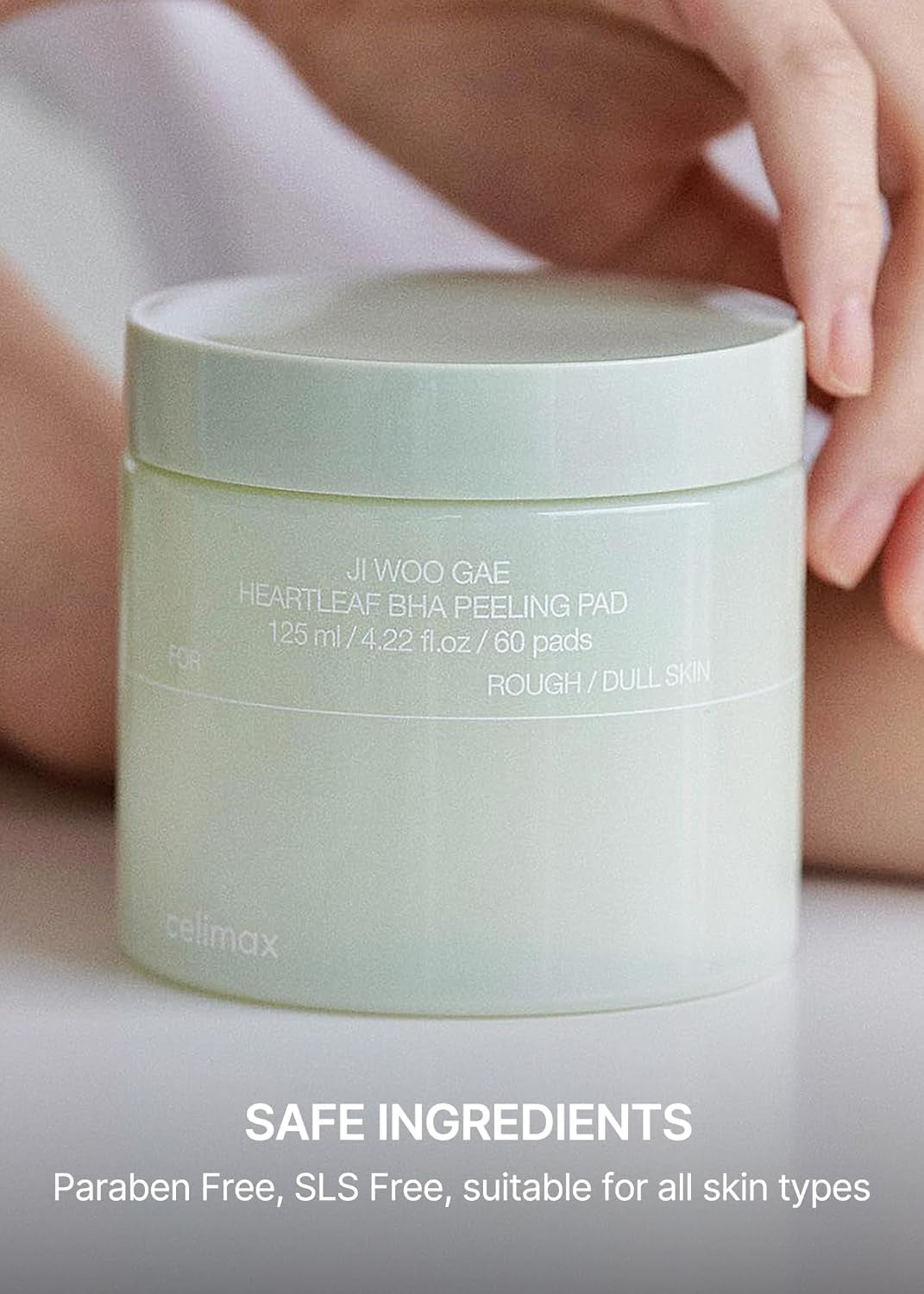Ji.Woo.Gae Heartleaf BHA Peeling Pad | with Heartleaf Extract, Exfoliating Toner Pads, Facial Peels, Hydrating, for Troubled Skin & Breakouts (60 Pads)