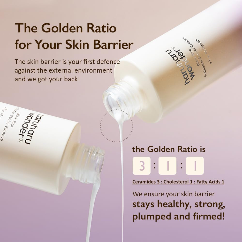 Wonder Black Rice Probiotics Barrier Essence 1.01 Fl. Oz., Travel Size Essence Toner to Strengthen Skin Barrier with Ceramides, Soothing, Moisturizing, Plumping, Korean Skincare