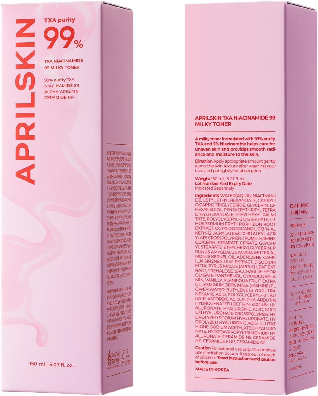 Txa+Niacinamide 99 Pink Milky Toner | 99% High-Purity TXA 3%+ Niacinamide 5% for Brightening | Highly Concentrated Cream Toner | Deep Moisturizing Formula for Dull Skin | 5.07 Fl.Oz.