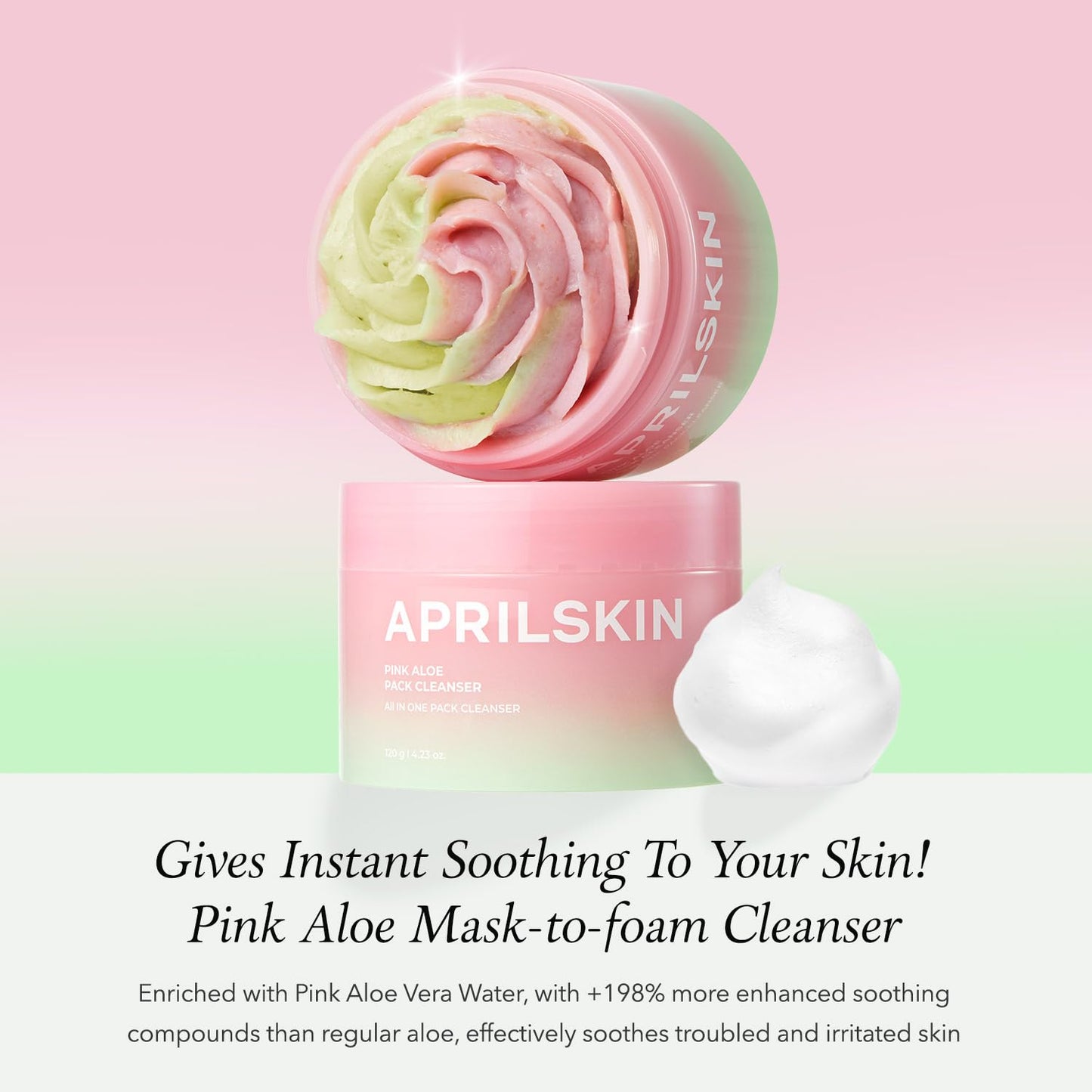 Pink Aloe Facial Polish Cleanser | Gentle Exfoliation with Mungbean & Soybean Scrub | Removes Waterproof Makeup & Sunscreen | Non-Comedogenic Cleanser for All Skin Types | Korean Skincare