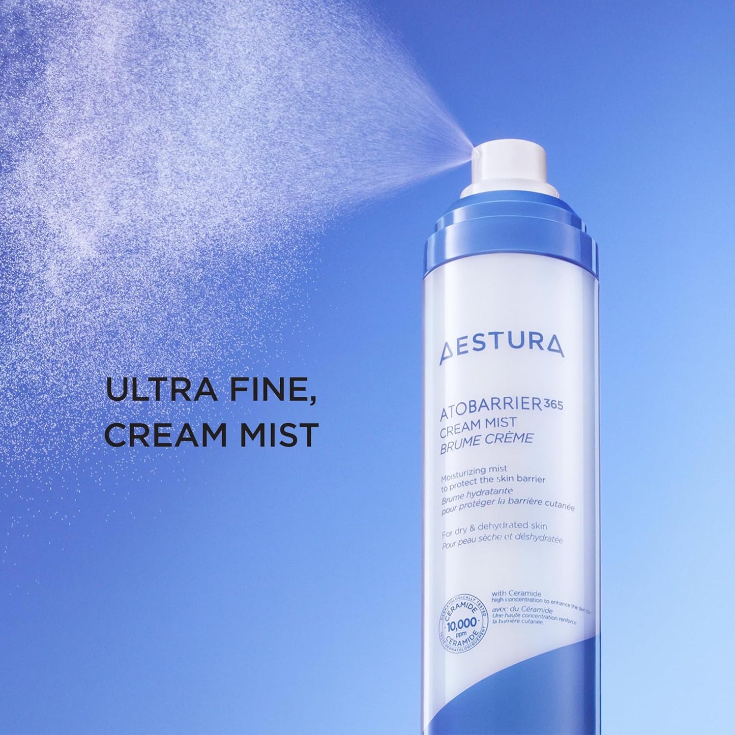ATOBARRIER365 Cream Mist with 10,000Ppm Ceramides | Moisture Barrier Support, Ultra-Fine Moisturizing Mist, Suitable for Dry Skin, 120ML / 4.06 Fl.Oz.