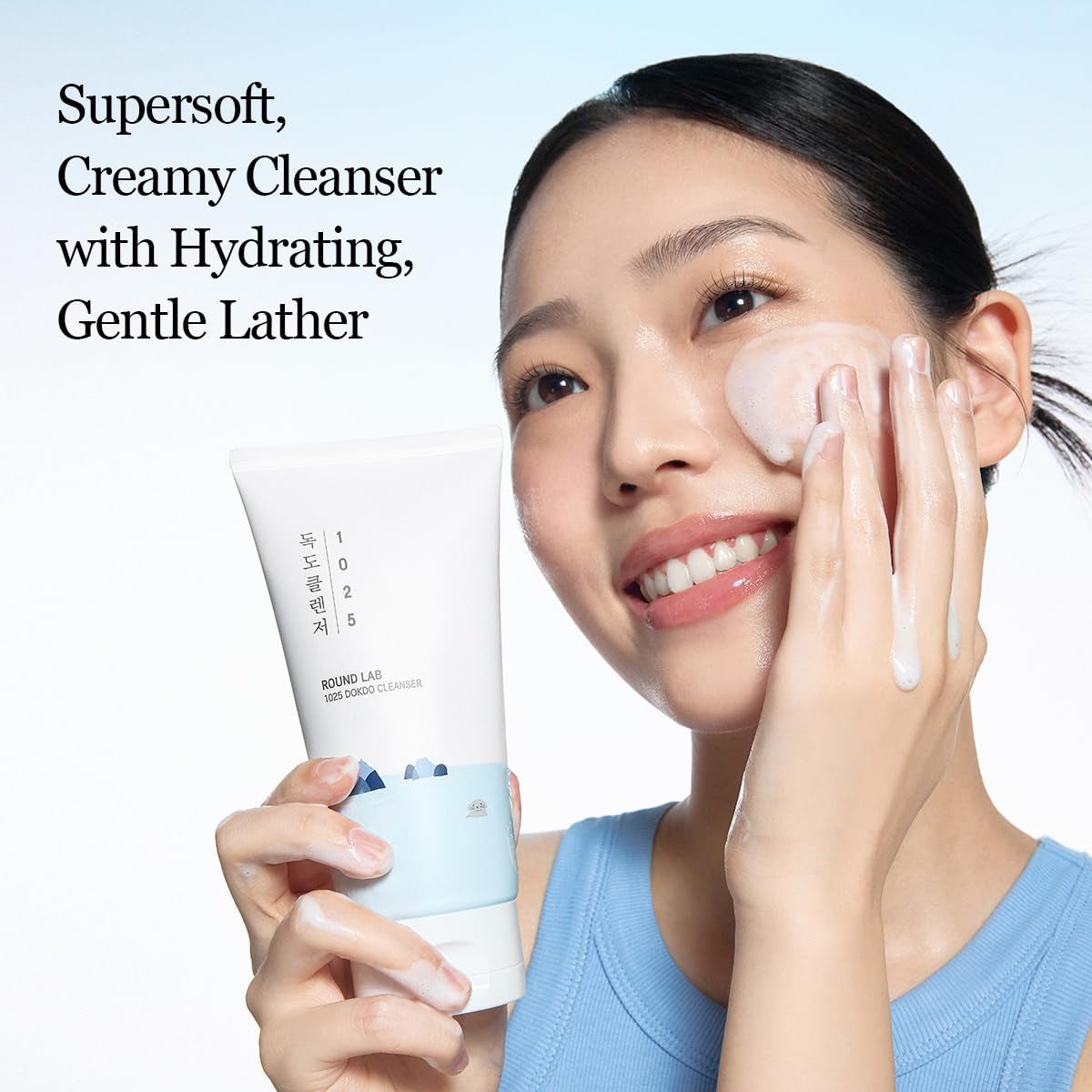 1025 Dokdo Cleanser 5.07 Fl Oz, Low Ph Facial Cleanser for Sensitive Skin, Rich Soft Bubbles for Deep Cleansing and Makeup Removal, Hydrating Face Wash with Deep Sea Water, Korean Skin Care
