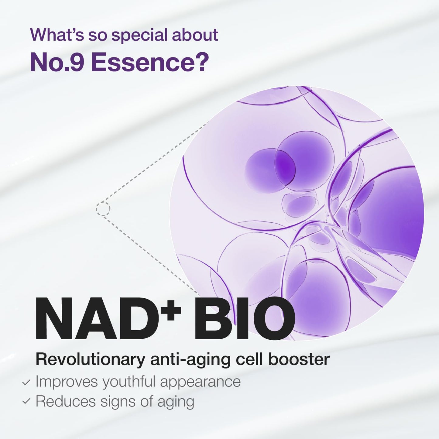 No.9 Essence | NAD+ BIO Lifting-Sil Essence | Lifting, Firming, Wrinkles, Fine Lines, Elasticity | Peptides, NAD+ | Serum for Aging, Dull Skin | 1.69 Fl. Oz.