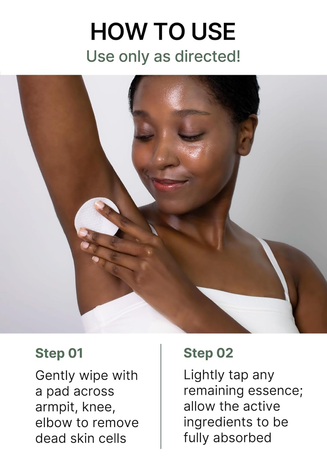 ONE STEP Body Brightening Pad | with Green Tea & White Truffle, for Armpit under Arm, Knee & Elbow, Dark Spot & Skin Pigmentation, Exfoliating, Hydrating Body Scrub,110Ml (60 Pads)