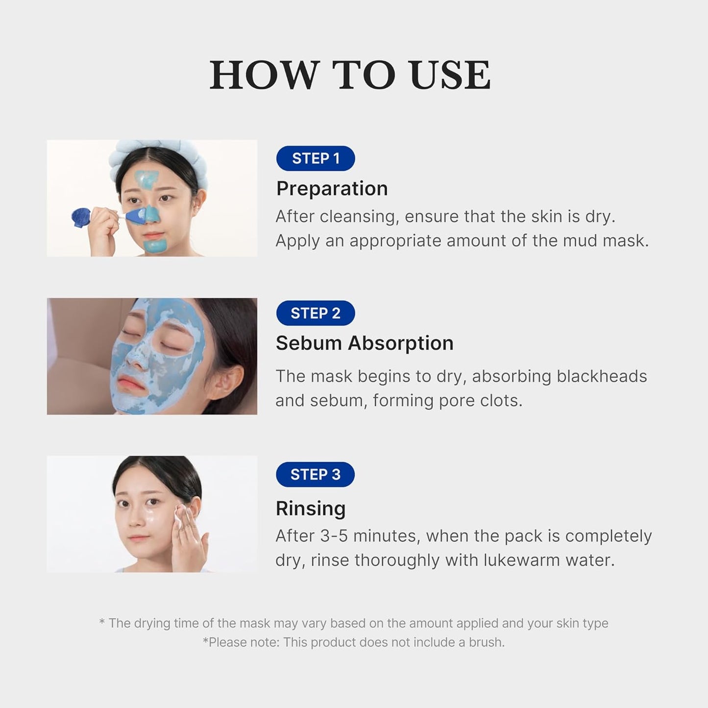 Zero Pore Blackhead Mud Facial Mask - Skin Cooling & Pore Tightening - 3 Minute Quick Dry Formula with AHA, BHA, PHA, and Pore-Purifying Clay - Korean Mud Mask 3.52 Oz