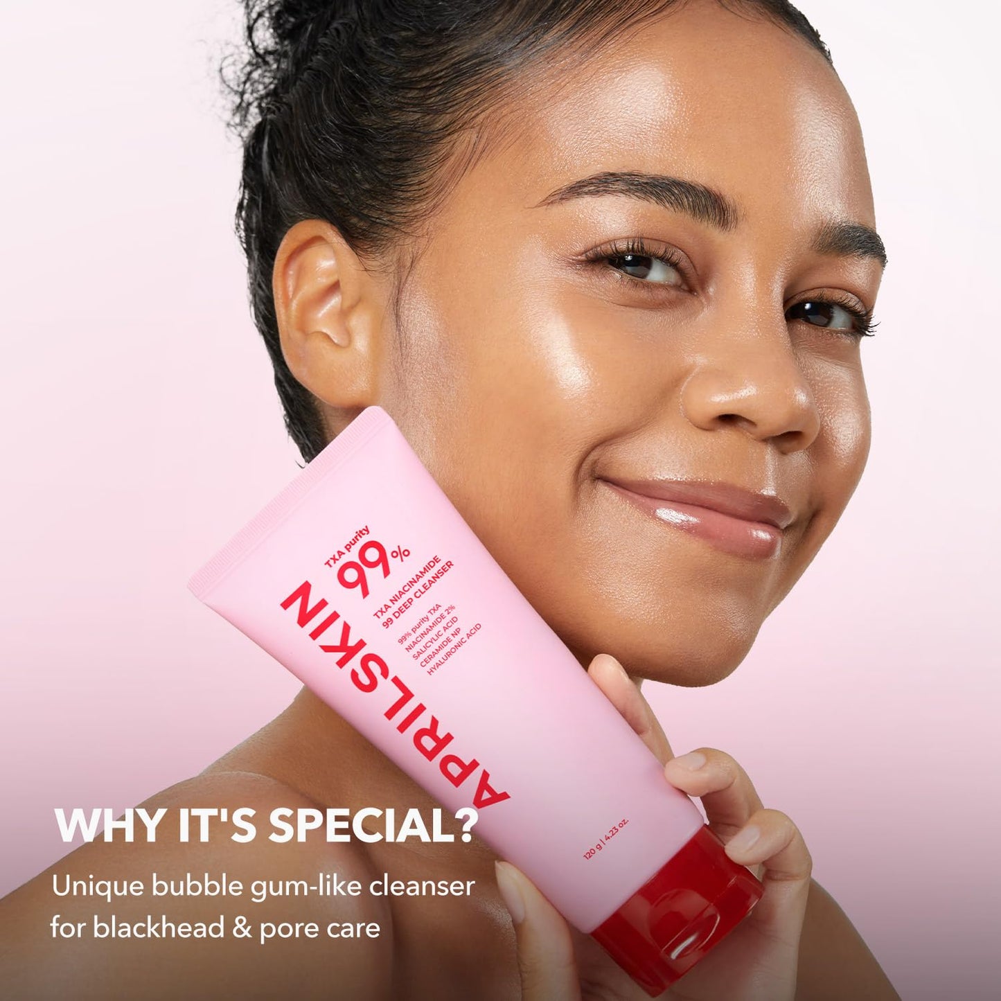 TXA Niacinamide 99 Pore Care Pink Bubble Gum Deep Cleanser | 99% High-Purity Txa+Niacinamide | All-In-One Cleanser: Deep Cleansing, Blackhead Care, Pore Care, Moisturizing | 4.23 Fl.Oz.