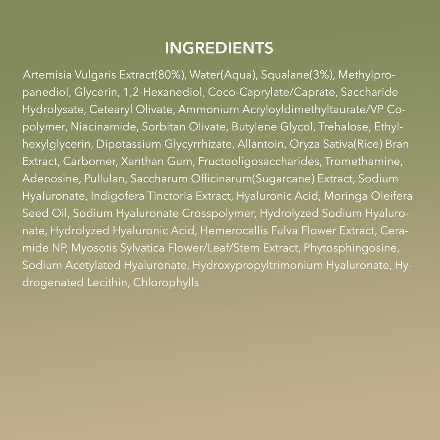 Artemisia Squalane Hydra Gel Cream | Dry, Sensitive, Acne-Prone Skin | Vegan, Cruelty Free, Low Ph, Soothing & Firming up | 50 Ml | No Sulfates and Artificial Fragrance