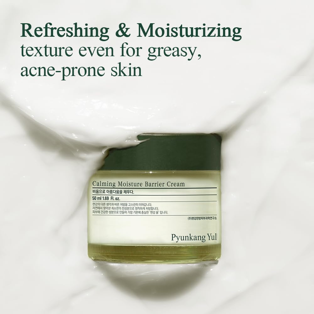 PKY Calming Moisture Barrier Cream Instantly Soothes Sensitive Skin, Hyaluronic Acid & Ceramide for Hydration, Vegan, Korean Skincare (1.69 Fl. Oz, 50Ml)