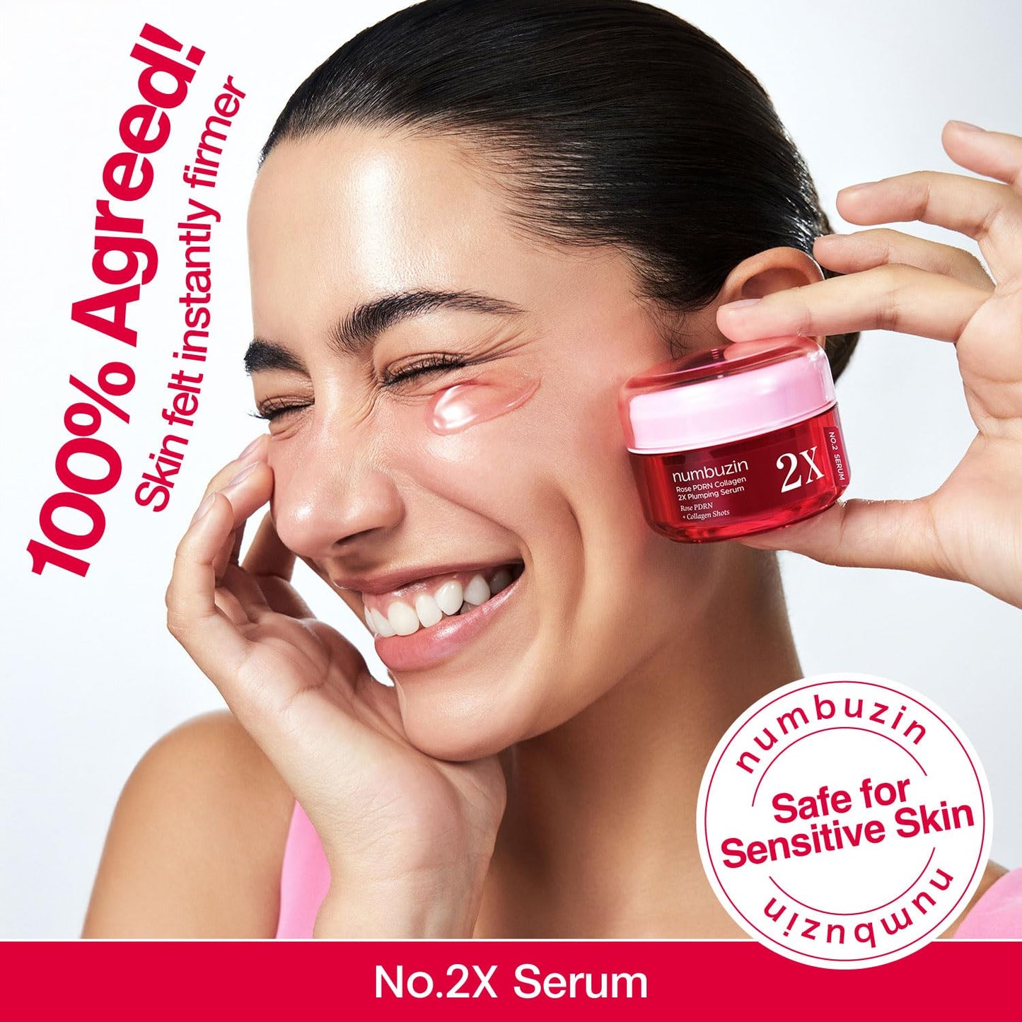 No.2X Serum | Rose PDRN Collagen 2X Plumping Serum | Glowing, Hydrating, Firming, Korean Skincare | Collagen, Peptides, PDRN | for Dry, Combination Skin | 1.01 Fl.Oz.