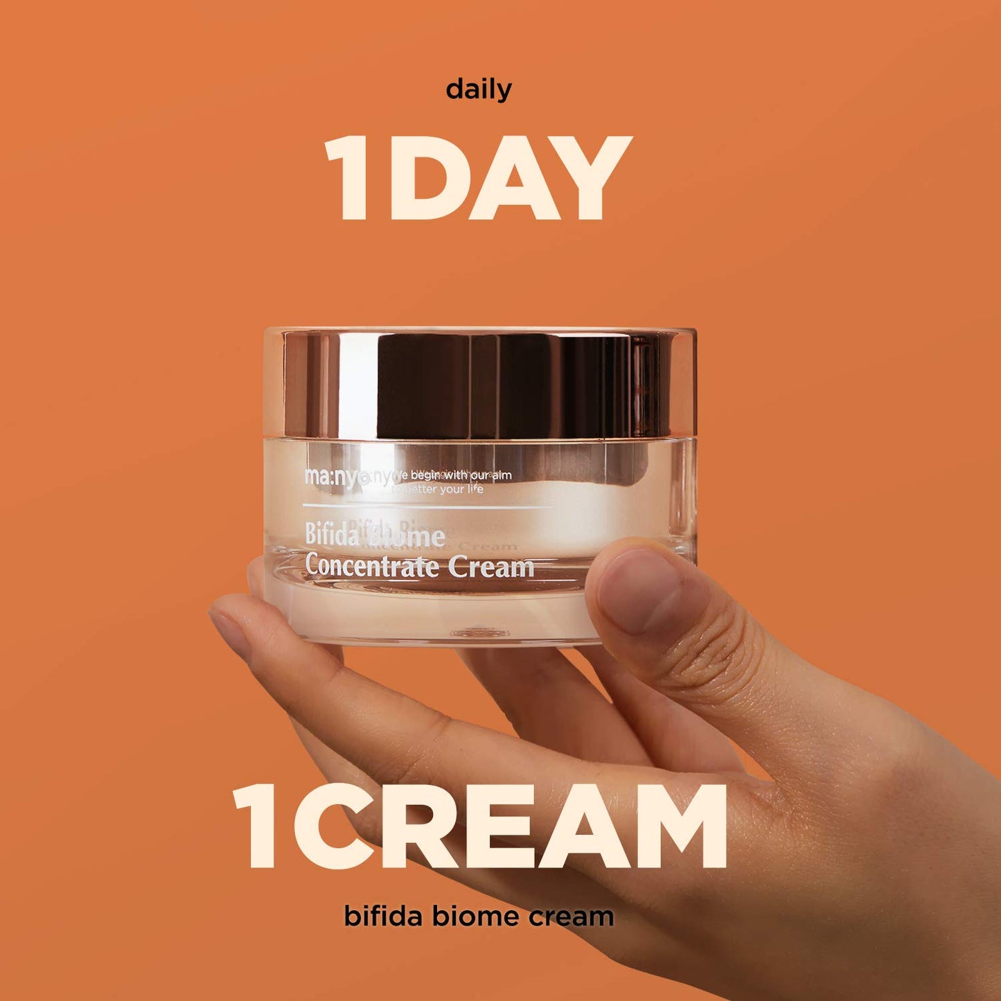 Bifida Biome Concentrate Cream Facial Moisturizing Cream with Hyaluronic Acid, Ceramide, for Women Skin Care, Natural Korean Skin Care 1.69 Fl Oz (50Ml)