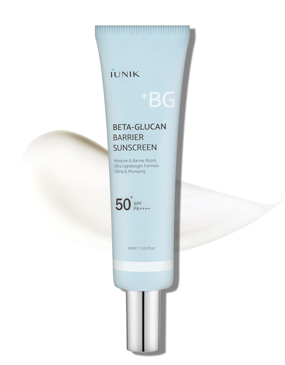Beta-Glucan Water Barrier Moisture Daily Sunscreen Matte & No White Cast SPF 50+ PA++++ Vegan Lifting & Plumping Moisturizing Daily Sun Cream for Dry Oily Sensitive Skin Korean Skincare