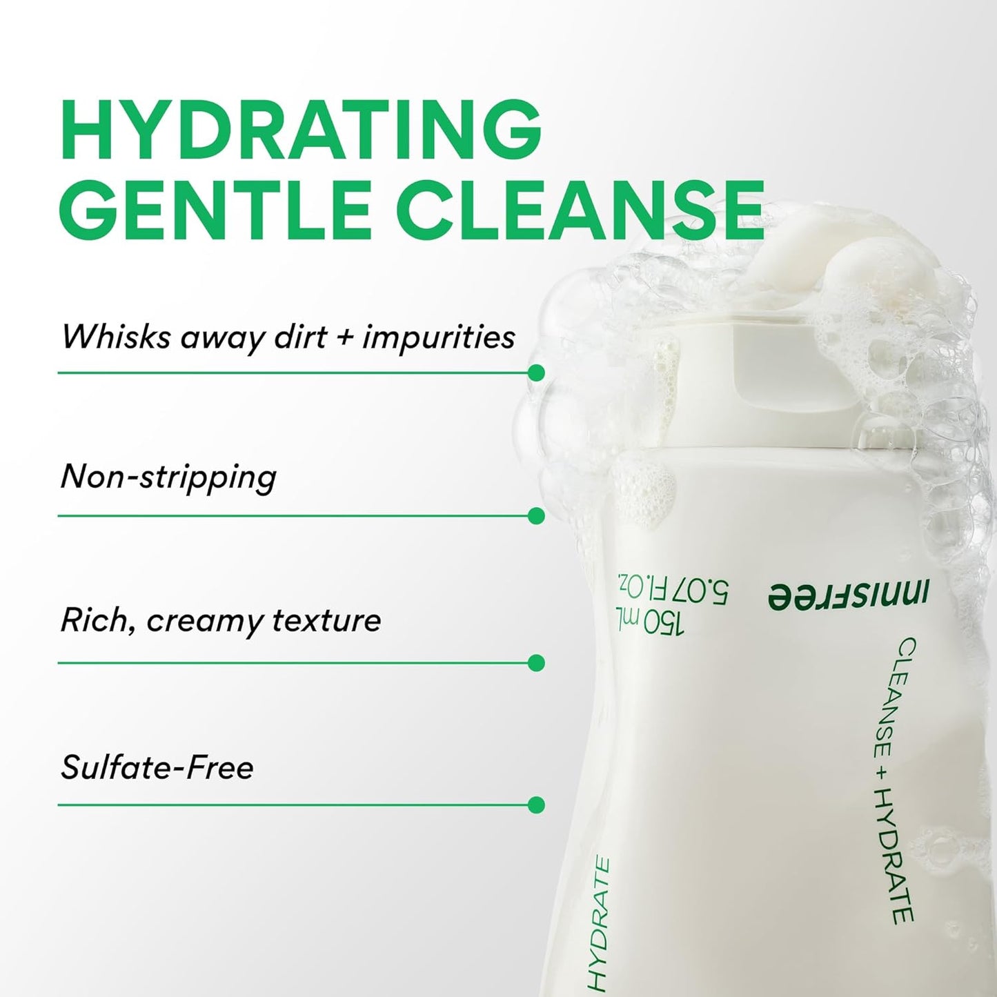 Green Tea Seed Hydrating Serum with Hyaluronic Acid & Niacinamide, Korean Face Serum for Glow