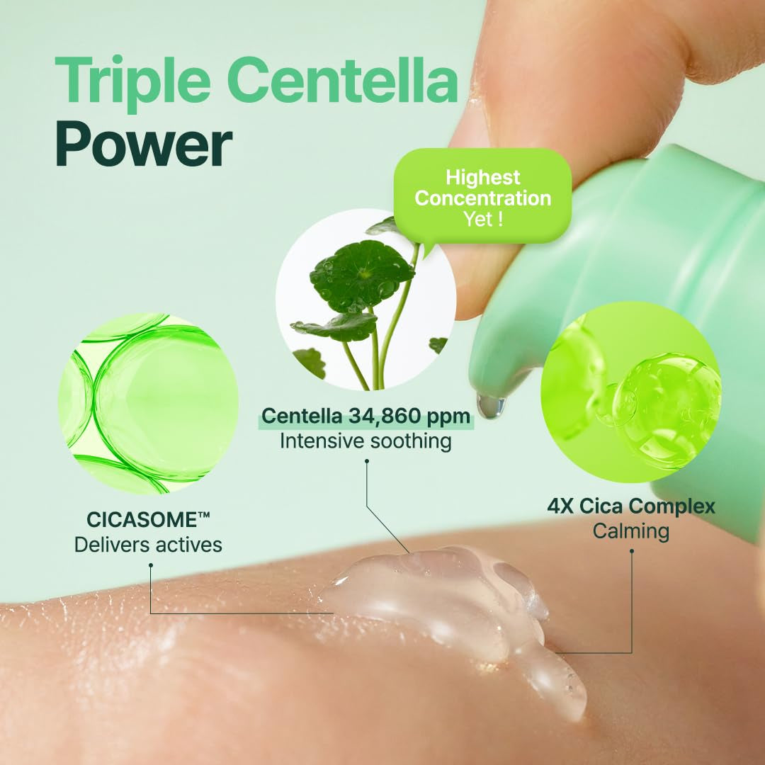 Centella Unscented Serum, 34,860 Ppm Centella, Facial Serum for Sensitive Skin & Acne-Prone Skin, Soothing Serum, Vegan & Cruelty-Free, Korean Skincare, 2 Fl.Oz / 60Ml