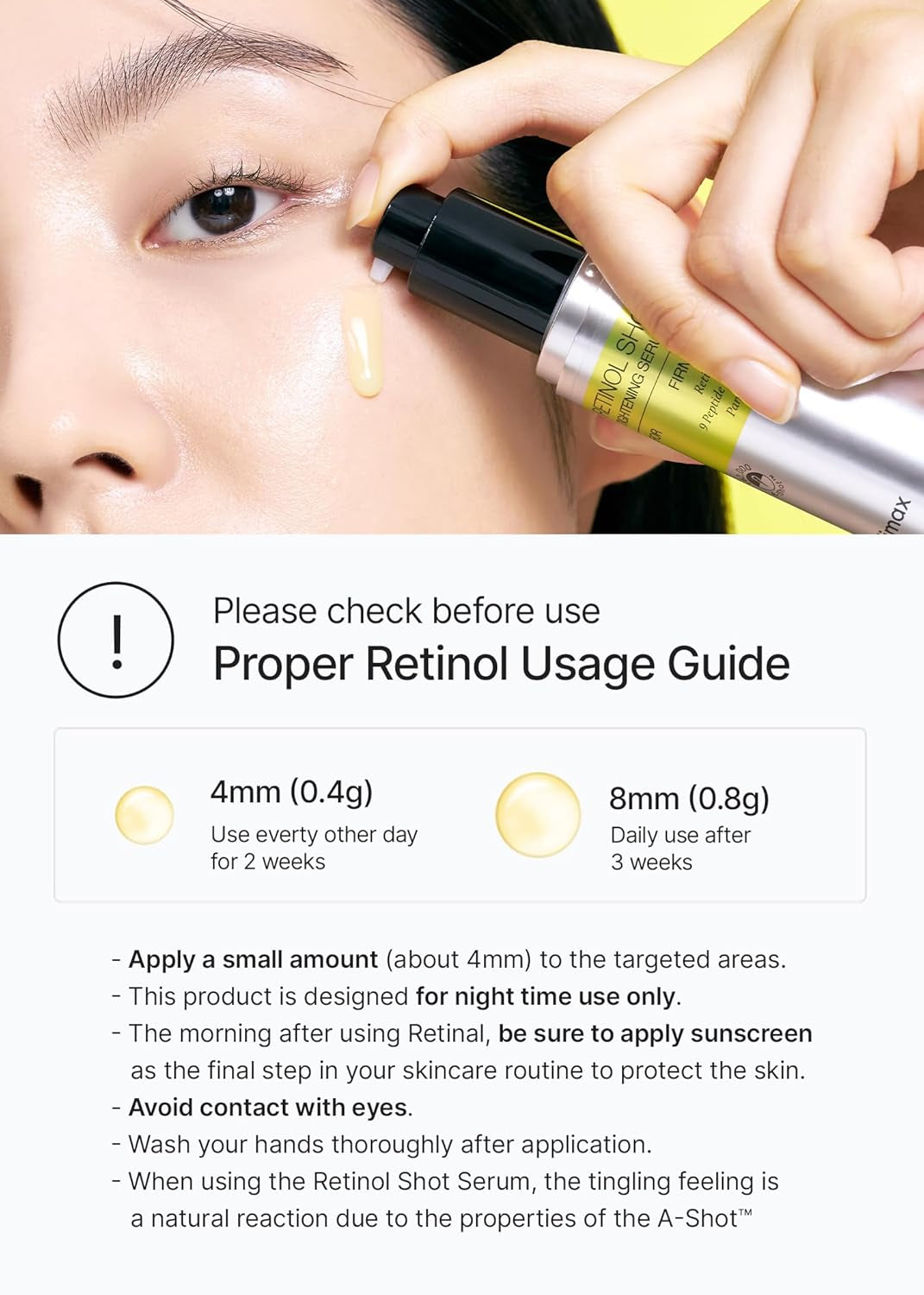 the Vita a Retinol Shot Tightening Serum | with Pure Vitamin a Retinol, Peptide, Pore Minimizer, Wrinkles & Fine Lines, Firmer Skin, Anti-Aging, Skin Smoothing 30Ml