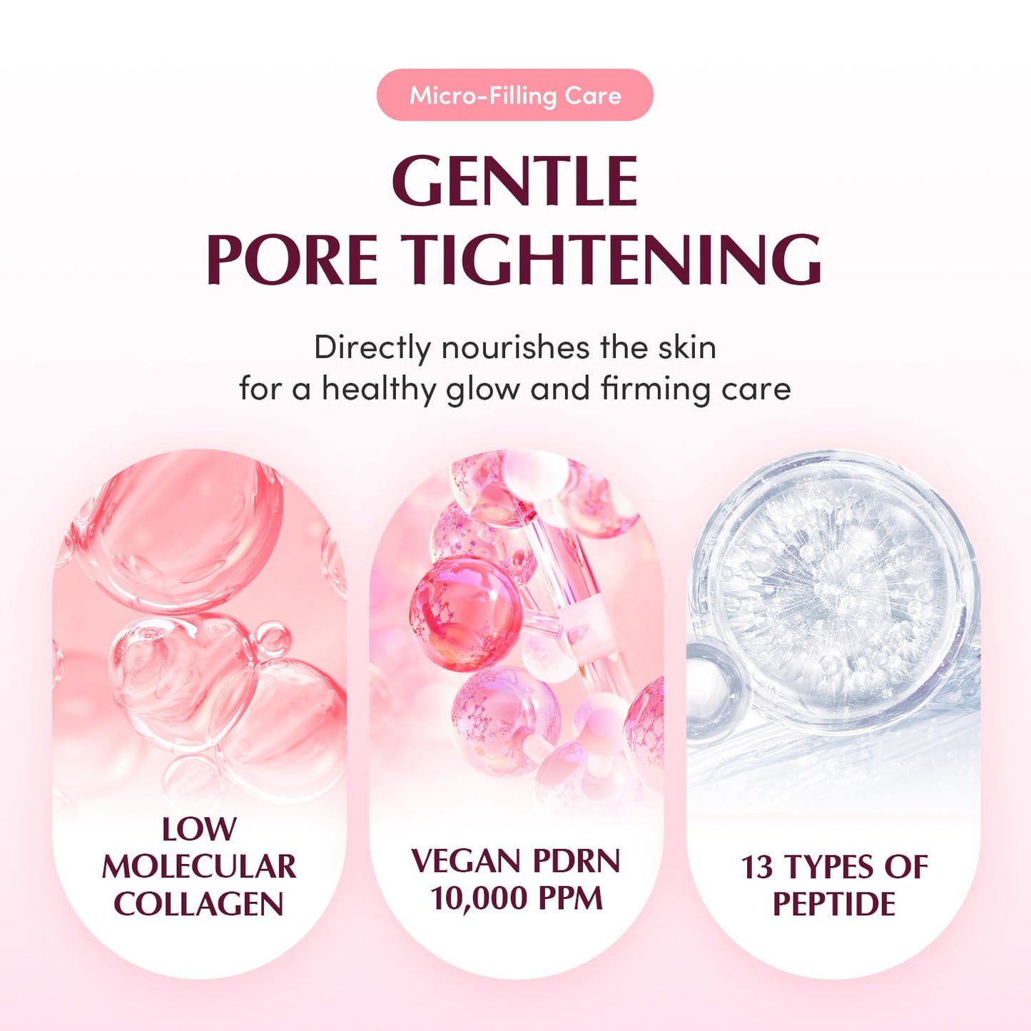 Collagen Pore-Tight up Mask - PDRN & Low Molecular Collagen for Pore Minimizing and Firming | Korean Collagen Face Mask for Glass Skin, 4 Sheets, 1.01 OZ.