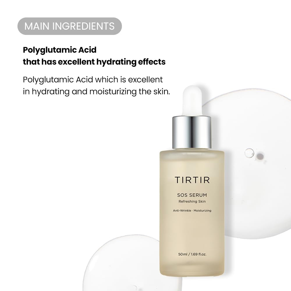 SOS Serum - Radiant Glow Boosting Face Serum - Plumping, anti Aging, Hydrating - Visibly Smooth and Glowy Skin - Fragrance Free for All Skin Types, 1.69 Fl.Oz.