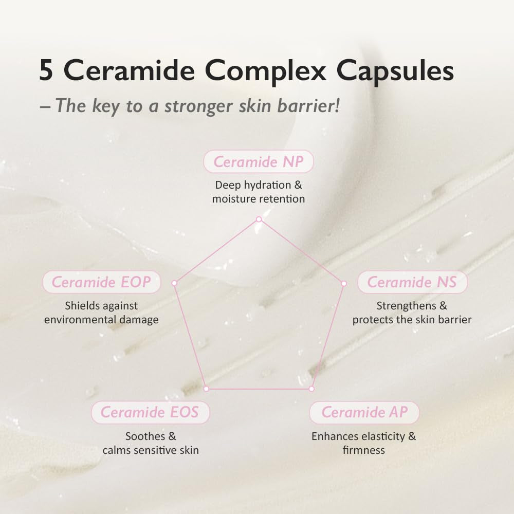Wonder Black Rice 5 Ceramide Barrier Moisturizing Cream, Daily Skin Barrier Care, Long-Lasting Hydration, Soothing & Nourishing, Ceramide Capsules, Korean Skincare, 1.69 Fl.Oz