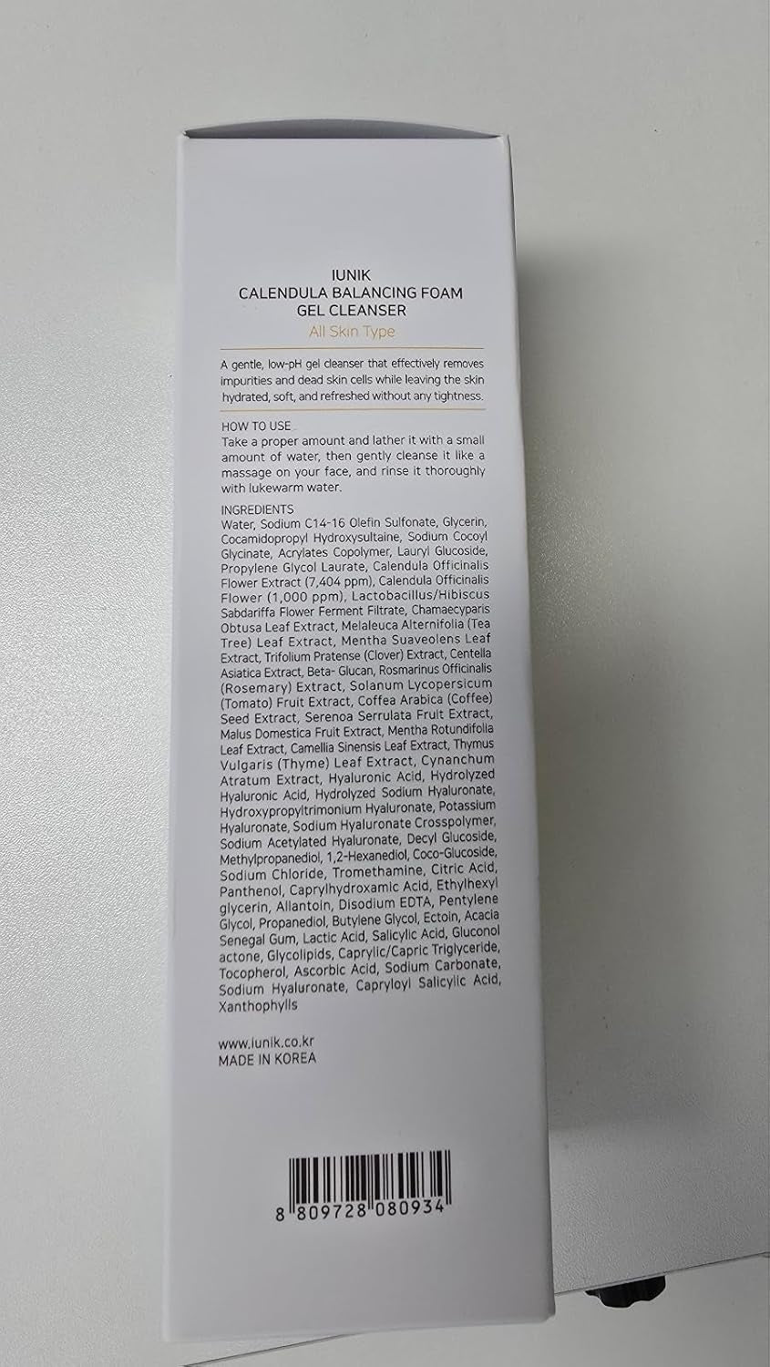 Low Ph Calendula Balancing Foam Gel Cleanser for All Skin Types β Face Wash with Centella Asiatica & Beta Glucan β Gentle Hydrating Mild Facial Cleanser 5.07 Fl. Oz. Korean Skincare