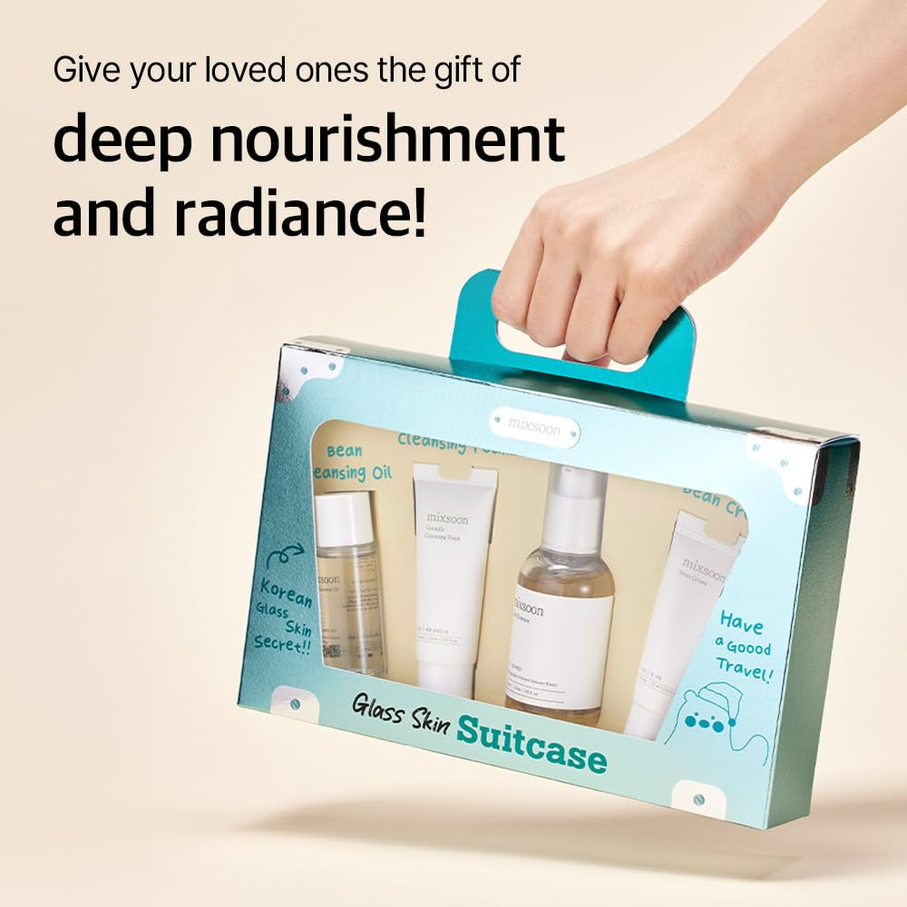 Glass Skin Suit Case Best Seller Set (4Items Includes) Skincare Kit Moisturizing for Glow Skin Care Routine Gifts Korean Glass Skin (0.67 Fl.Ozl+0.67 Fl.Oz+0.50 Fl.Oz+1.6 Fl.Oz)