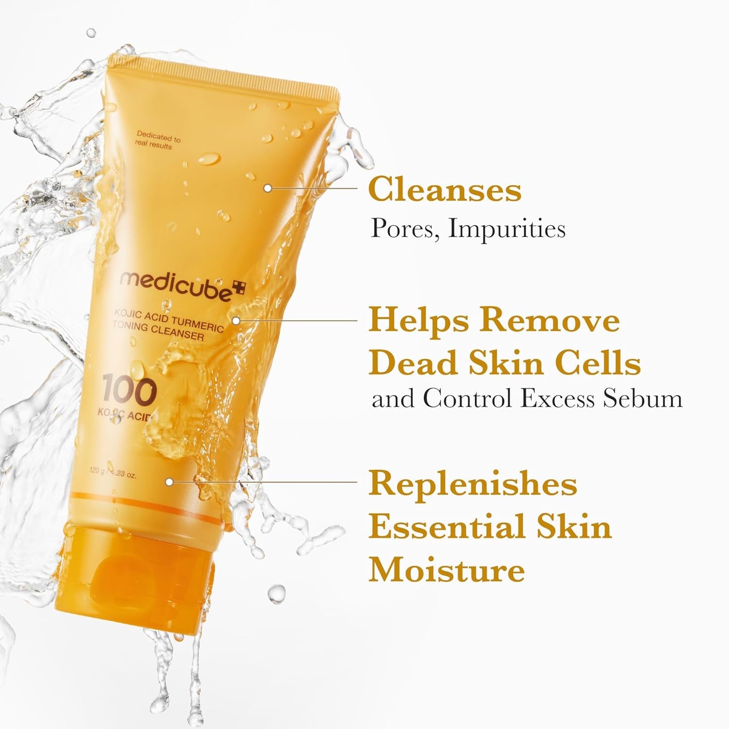 Kojic Acid Turmeric Whip Cleanser | Daily Facial Cleanser for Brightening, Balancing Skin Tone & Texture | Fade Appearance of Uneven Patches & Ideal for Use after Spot Care | Korean Skincare