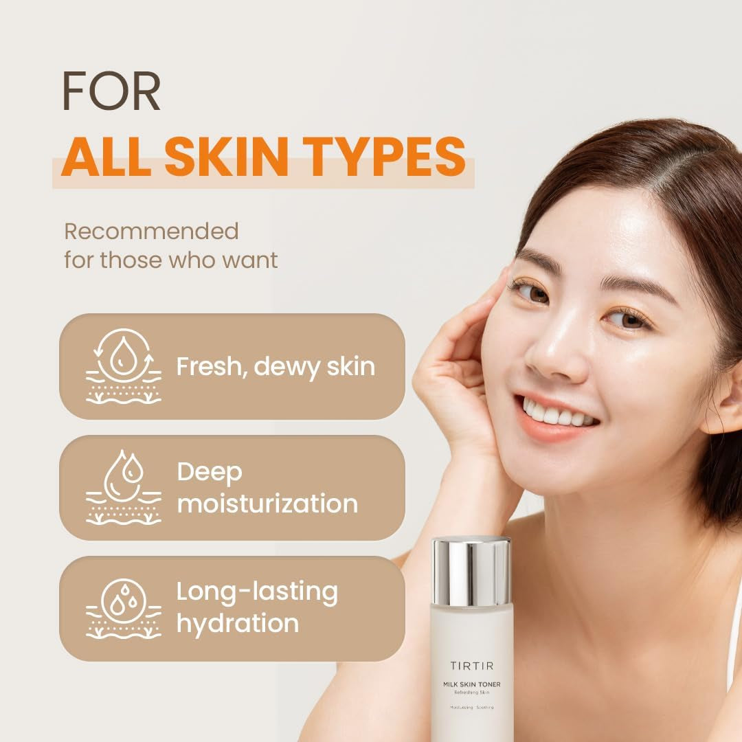 Milk Skin Rice Toner - Deep Moisturizing, Hydrating and Refreshing for Face, Niacinamide, Ceramide, Rice Bran Extract, Nature-Oriented Ingredients, Korean Skin Care, Vegan, 150Ml / 5.07 Fl.Oz.