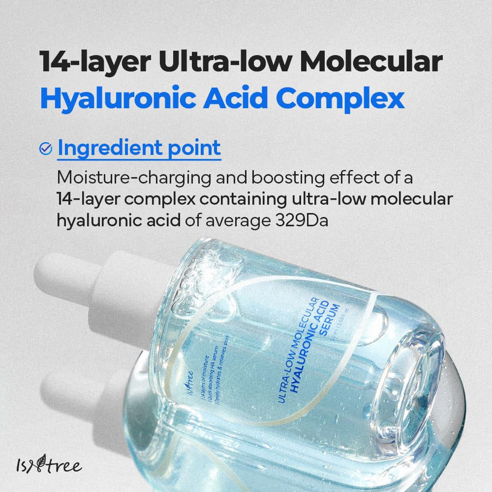 Ultra-Low Molecular Hyaluronic Acid Serum 1.69 Fl.Oz | Vegan Korean Skincare | 14-Complex Hyaluronic Acid | Deep Hydration | Lightweight & Fast-Absorbing