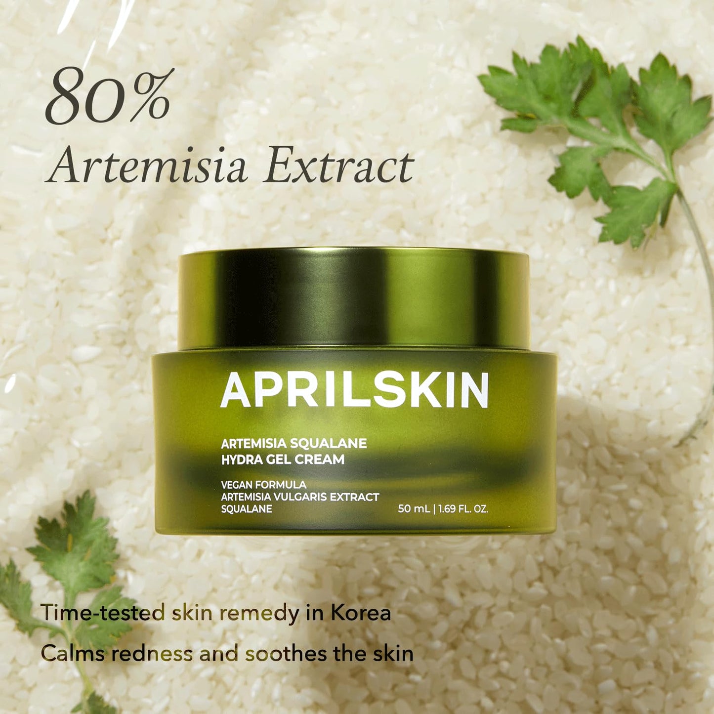 Artemisia Squalane Hydra Gel Cream | Dry, Sensitive, Acne-Prone Skin | Vegan, Cruelty Free, Low Ph, Soothing & Firming up | 50 Ml | No Sulfates and Artificial Fragrance