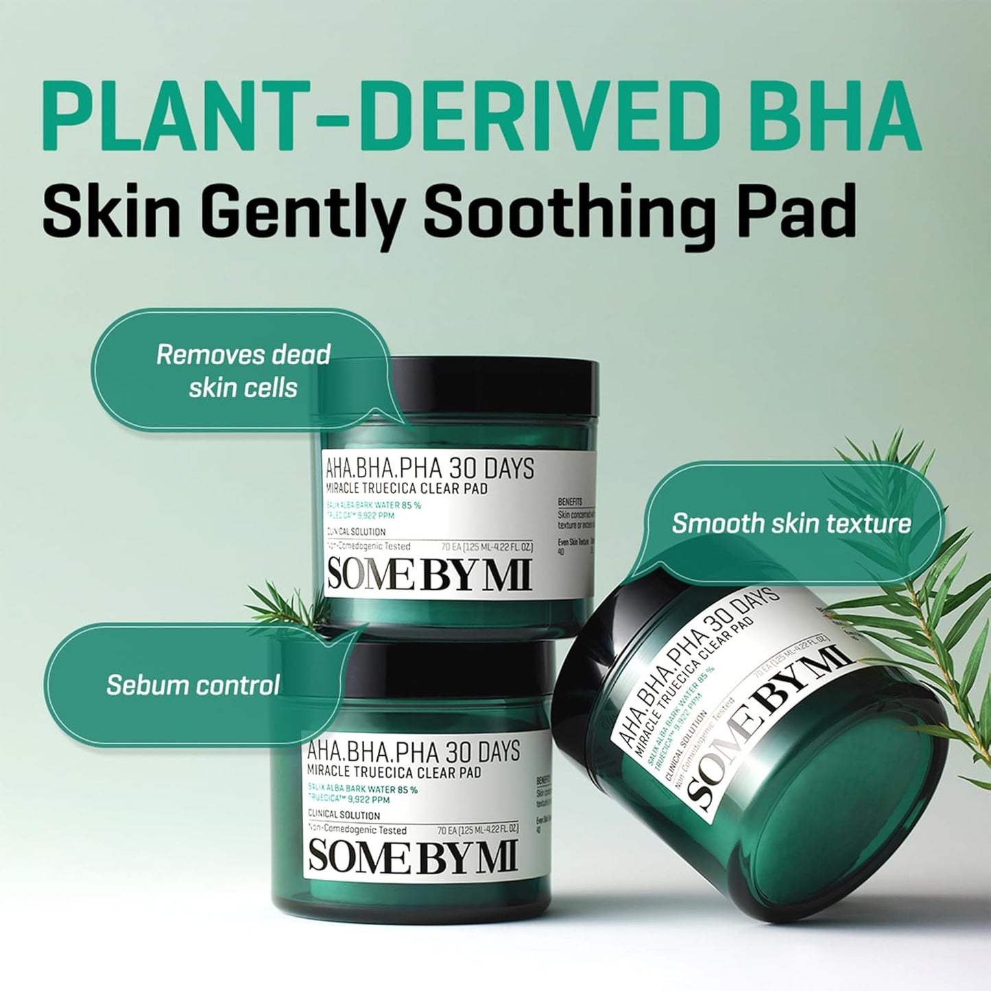 AHA BHA PHA 30 Days Miracle Truecica Clear Pad – 70 Pads – Korean Exfoliating Centella Face Toner Pads – Gently Clears Impurities, Refines Pores & Smooths Skin Texture – Korean Skin Care