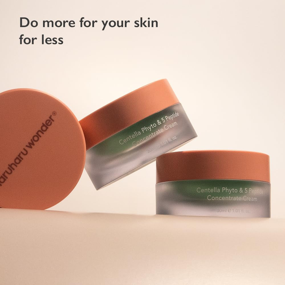 Wonder Centella Phyto & 5 Peptide Concentrate Cream, 1.01 Fl. Oz, Daily & Night Cream, Nourishing, Wrinkles Improvement for All Skin Types, Vegan, Cruelty-Free, Korean Skincare