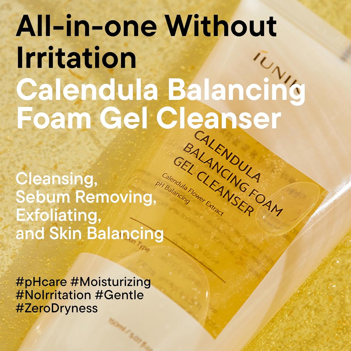 Low Ph Calendula Balancing Foam Gel Cleanser for All Skin Types β Face Wash with Centella Asiatica & Beta Glucan β Gentle Hydrating Mild Facial Cleanser 5.07 Fl. Oz. Korean Skincare