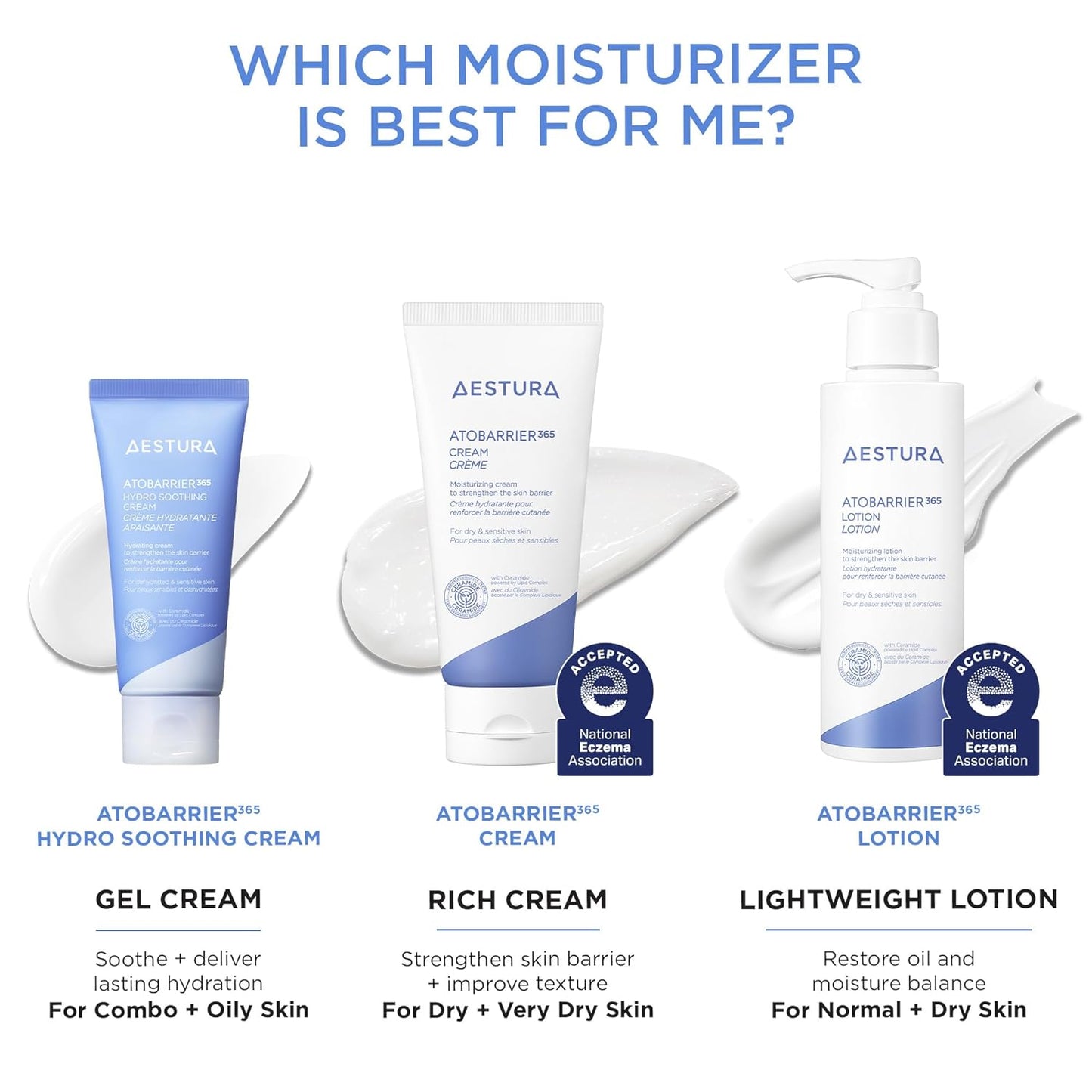 ATOBARRIER365 Hydro Soothing Gel Cream Moisturizer with Ceramides for Moisture Barrier Repair | Lightweight Hydration, Instant Cooling, Suitable for Sensitive Skin, 60ML / 2.03 Fl.Oz.