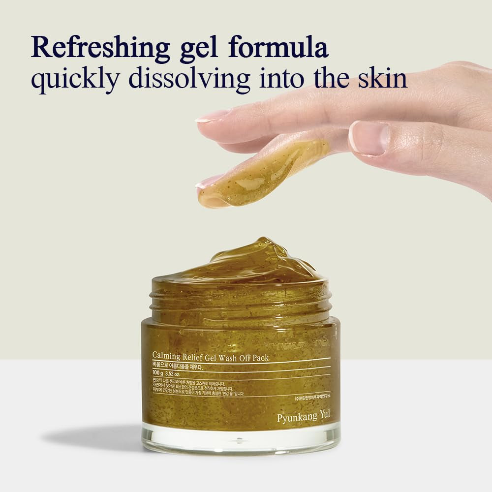 PKY Calming Relief Gel Wash off Pack 100G, Soothing & Refreshing Gel Mask for Sensitive Skin
