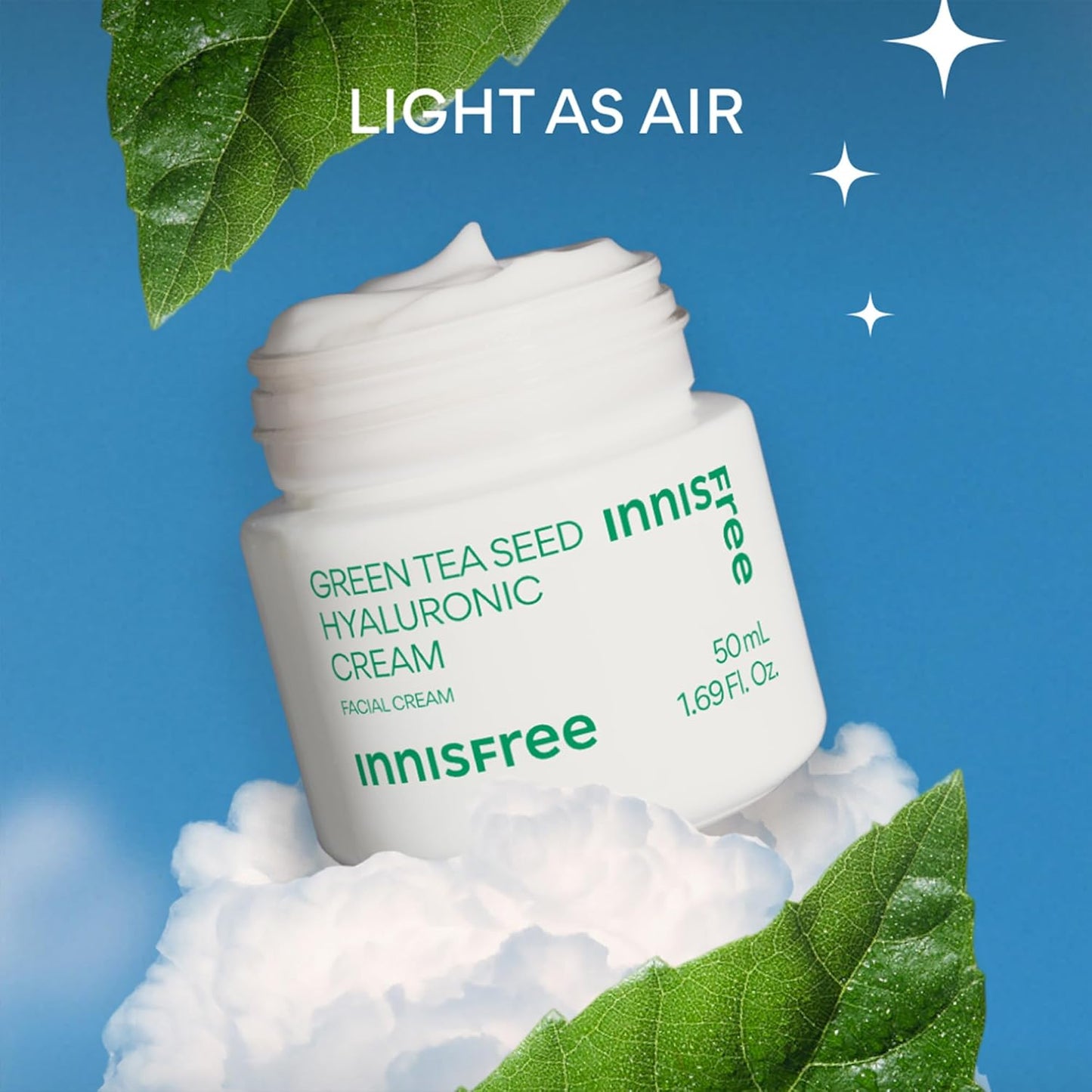 Green Tea Seed Hyaluronic Acid Cream with Barrier Boosting Complex & Ceramide, Hydrating Korean Face Moisturizer and Balancing Cream