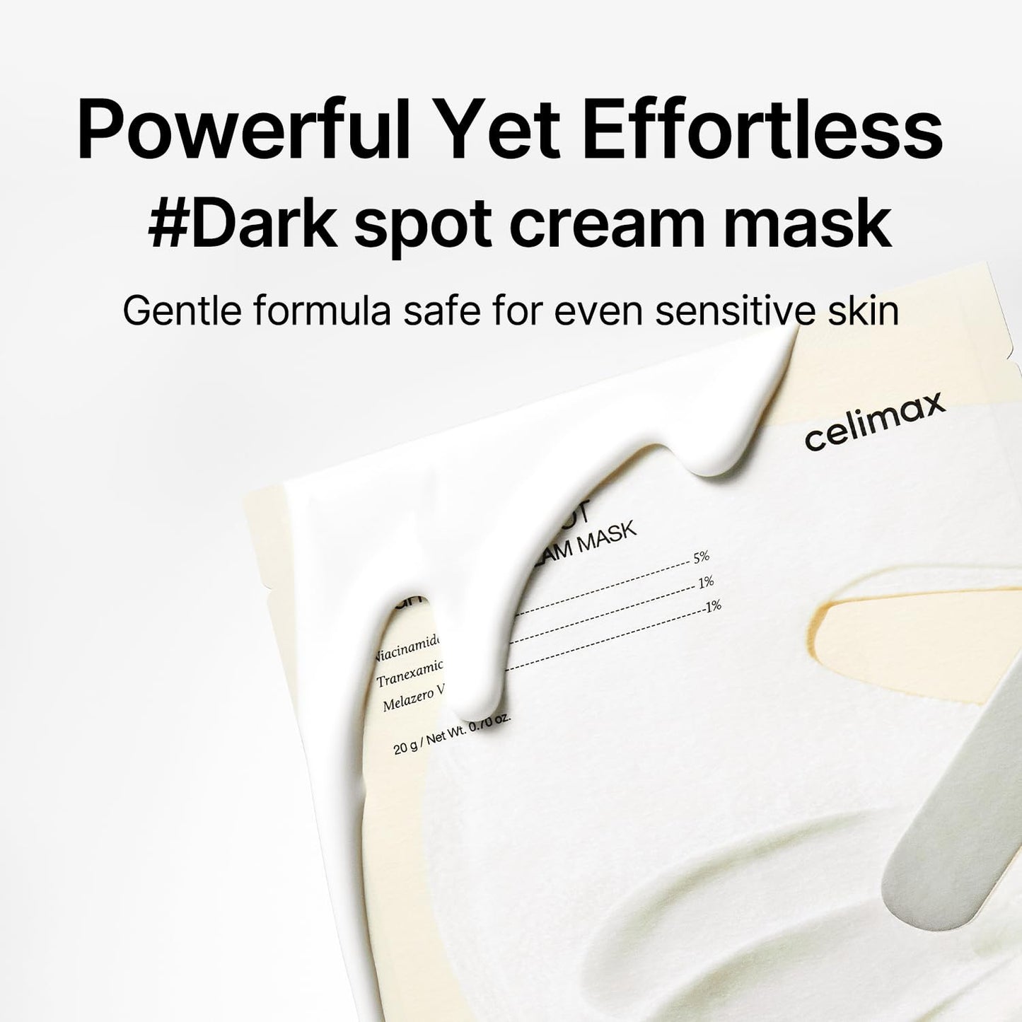Pore+Dark Spot Brightening Cream Mask 4EA | Non-Sticky Sheet for Enlarged Pores with Niacinamide, Tranexamic Acid, Non-Irritating, Hydrating, Hyperpigmentation, Korean Facial Mask