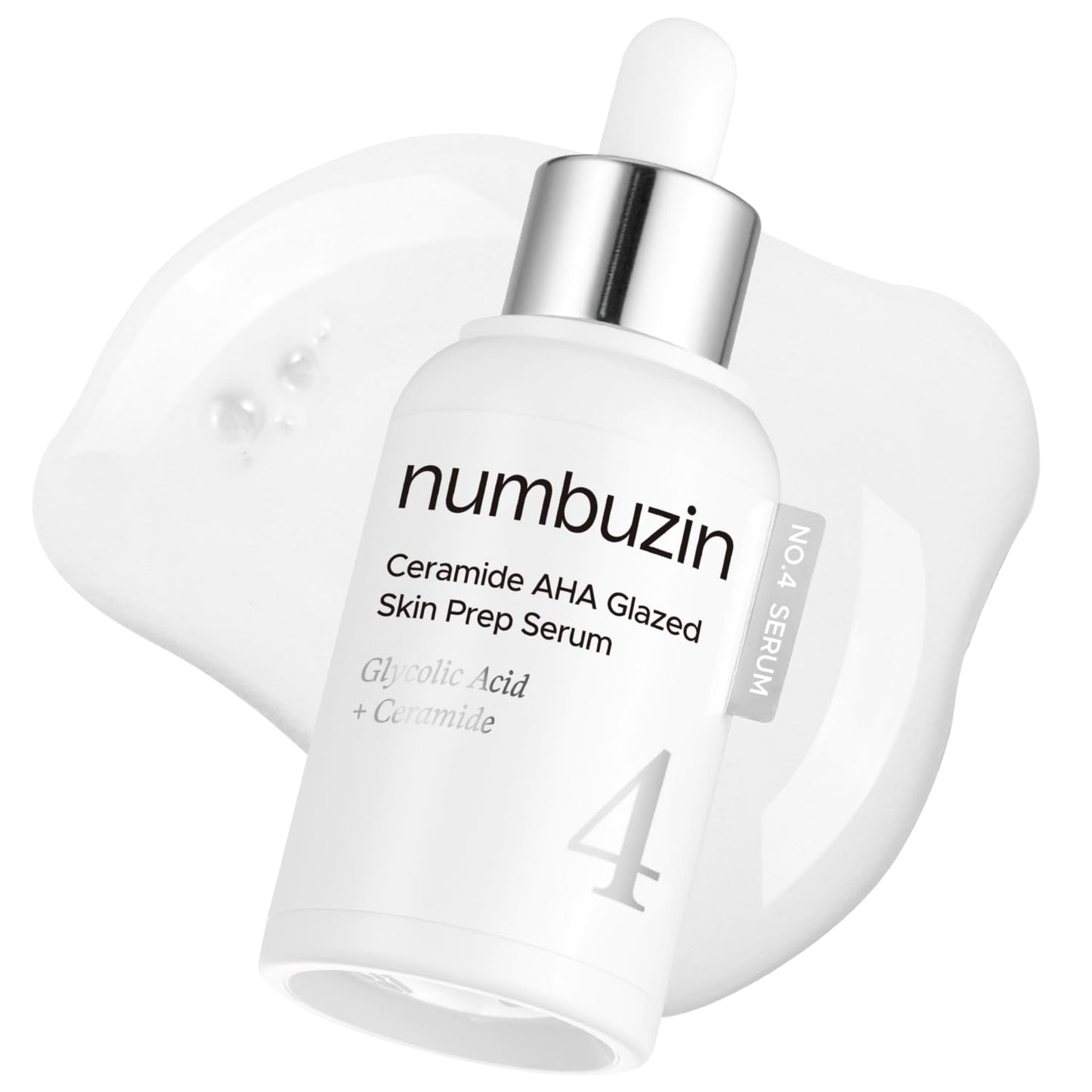 No.4 Serum | Ceramide AHA Glazed Skin Prep Serum | Exfoliating, Skin Barrier Repair, Face Peel, Korean Glass Face | Glycolic Acid, PHA, Ceramides, Panthenol | 1.01 Fl.Oz