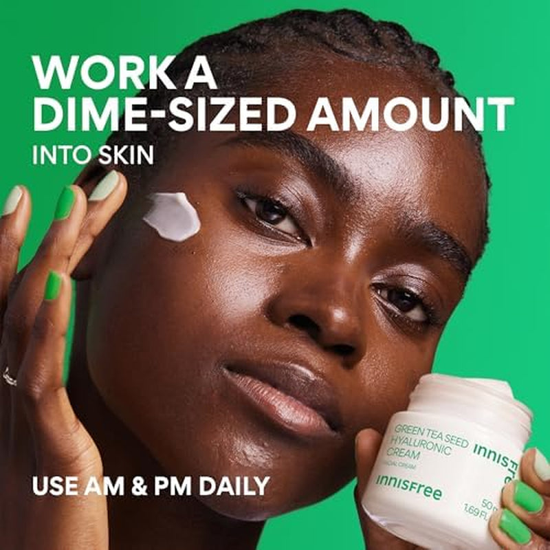 Green Tea Seed Hyaluronic Acid Cream with Barrier Boosting Complex & Ceramide, Hydrating Korean Face Moisturizer and Balancing Cream