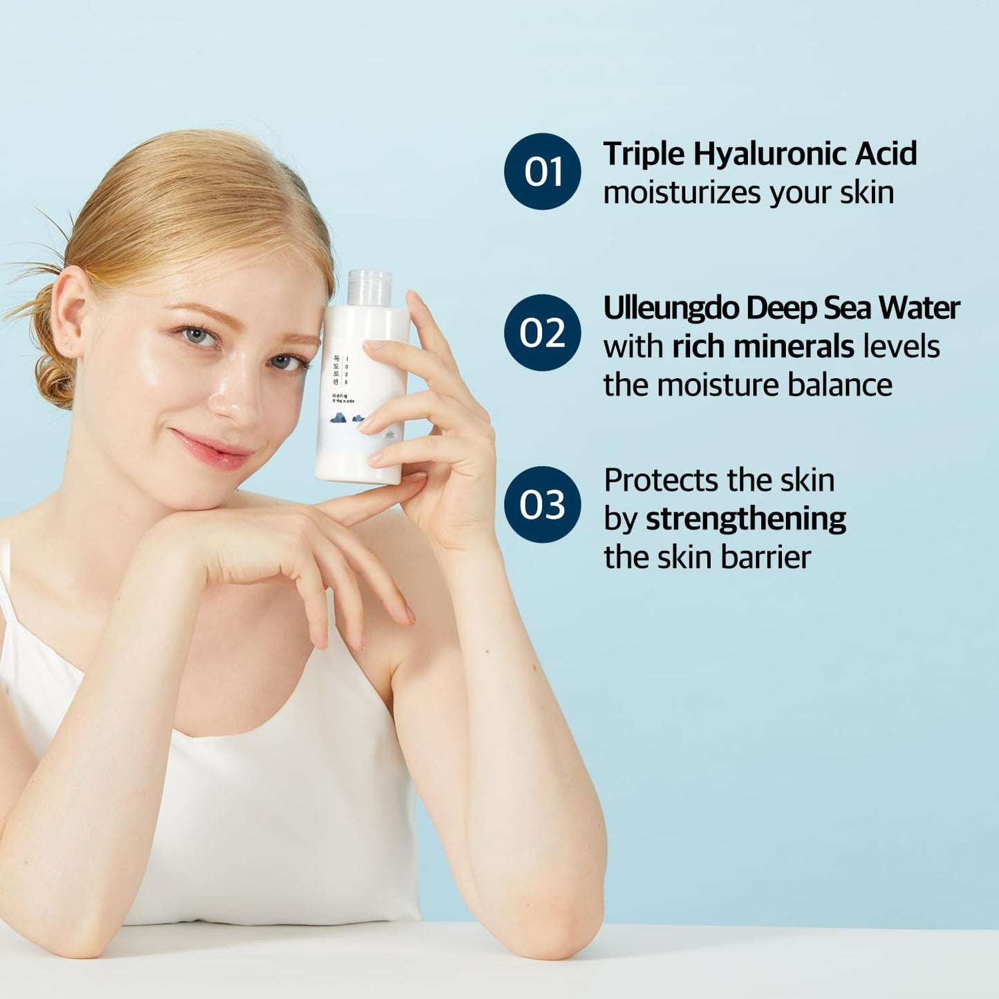 1025 Dokdo Lotion 6.76 Fl Oz, Intense Long-Lasting Hydration with Triple Hyaluronic Acid, Fluid Texture for Skin Barrier Protection, Face Moisturizer for Deep Moisture, Korean Skin Care