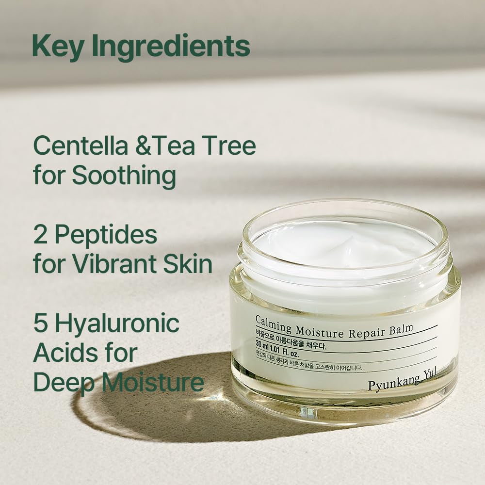 PKY Calming Moisture Repair Balm Instantly Calms Sensitive Skin, Face Moisturizer with Deep and Rich Nourishment, Vegan, Korean Skincare (1.01 Fl.Oz, 30Ml)