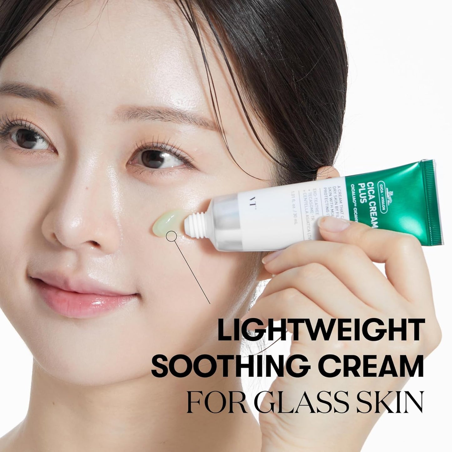 Cica Cream Plus, Hydrating & Calming Face Moisturizer with Centella Asiatica, Lightweight Soothing Cream for Acne, Oily, Dry and Sensitive Skin, Korean Skincare for Acne Prone Skin