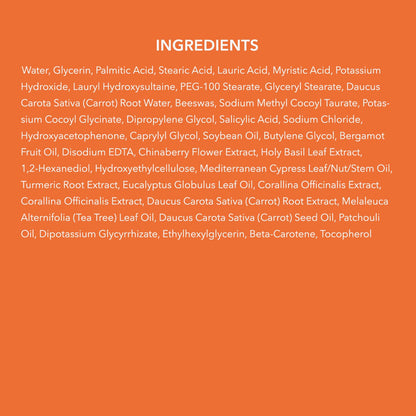 Carrotene Clarifying Foam Cleanser - Deep Cleansing with Bhas & Sebum Control for Oily, Sensitive, Acne-Prone Skin - 120Ml - Vegan, Cruelty Free