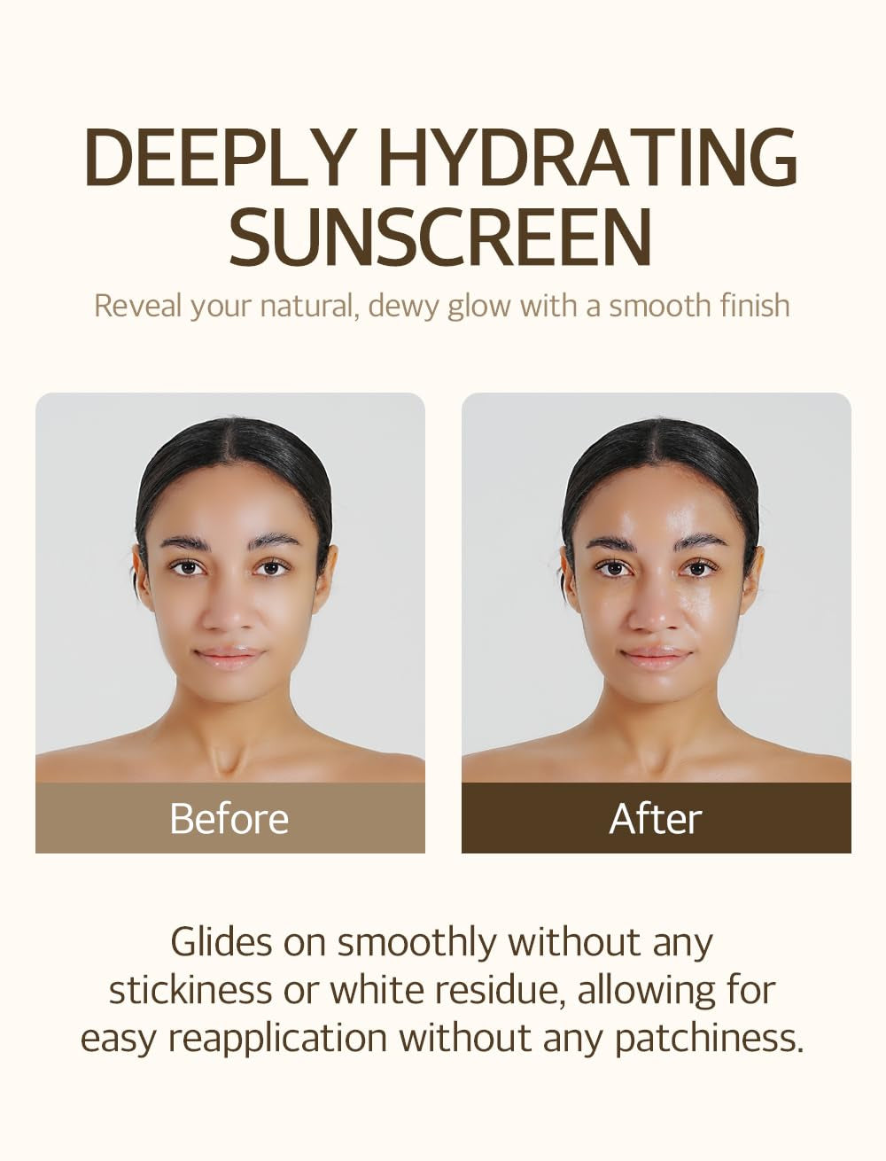 Bean Sunscreen 1.69 Fl. Oz. / 50Ml SPF 50 Airy Texture Type Lightweight No White Cast for Face Korean Glass Skin Care