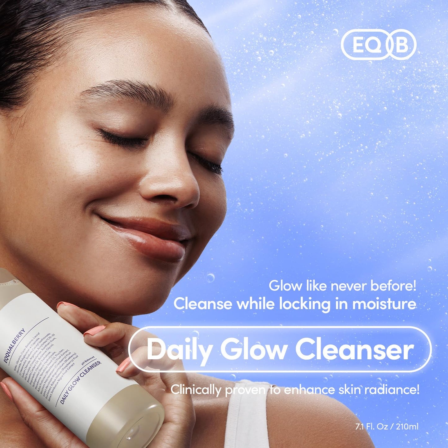Ph Balanced Daily Glow Gel Cleanser 7.1 Fl Oz. 210Ml Moisturizing Finish, Gentle Gel Cleaning, Korean Skincare EWG Green