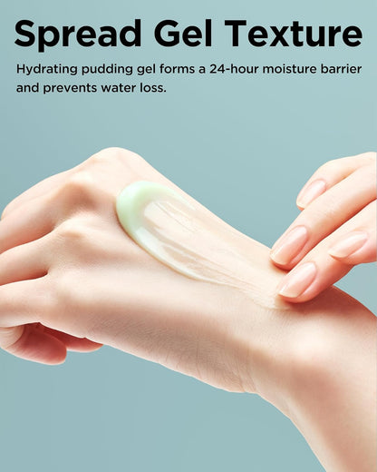 Cica Calming Gel Cream – Korean Vegan Soothing Moisturizer with Cica, Hyaluronic Acid & Tea Tree – Lightweight Non-Sticky Pudding Gel for Sensitive Skin, 24-Hour Hydration Barrier, 2.37 Oz.