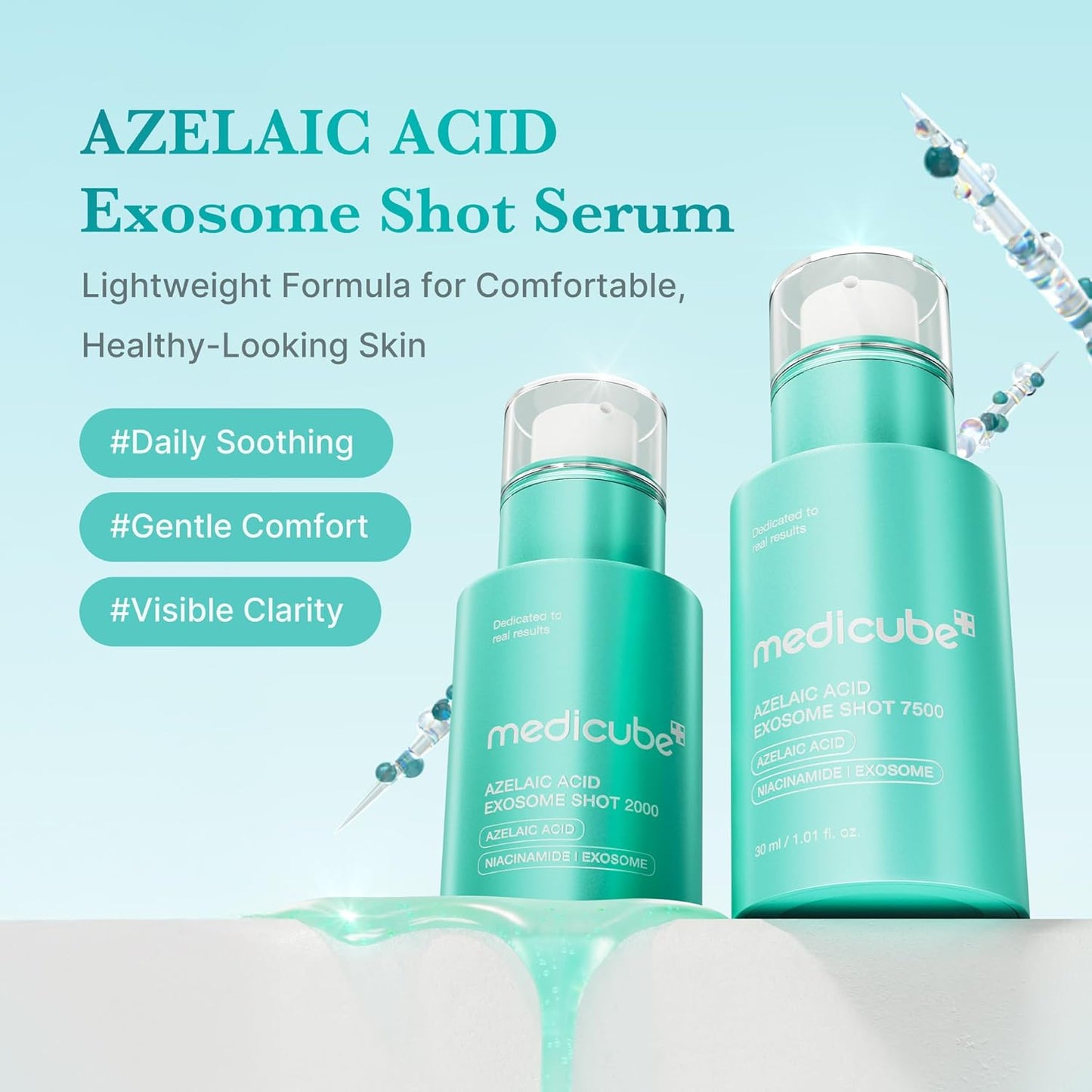 Azelaic Acid Exosome Shot Serum 7500 – Deep Hydration for Smooth, Even Skin Texture | Use for after Spot Care, with Azelaic Acid, Niacinamide | Korean Skincare, 30Ml / 1.01 Fl.Oz