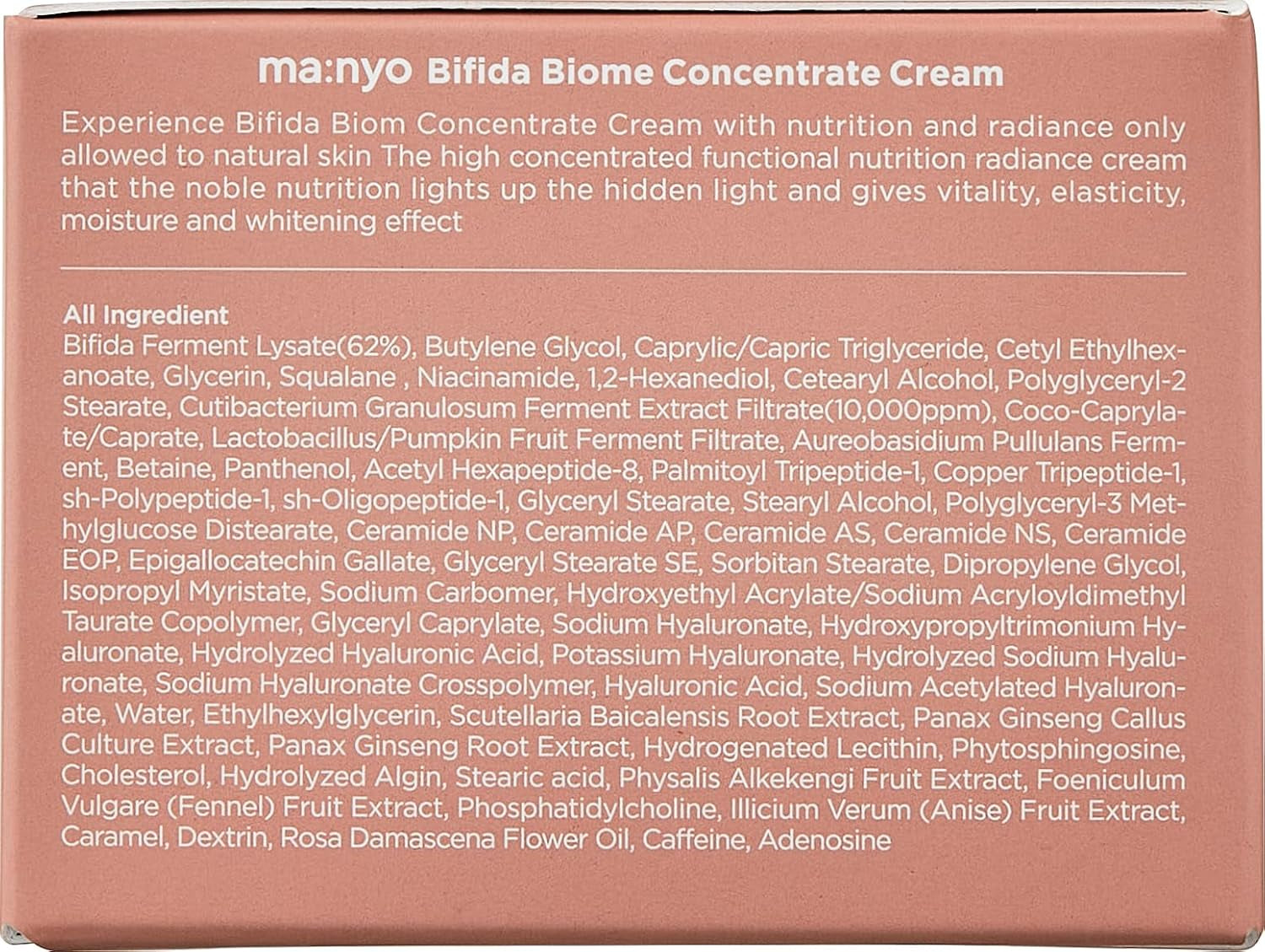 Bifida Biome Concentrate Cream Facial Moisturizing Cream with Hyaluronic Acid, Ceramide, for Women Skin Care, Natural Korean Skin Care 1.69 Fl Oz (50Ml)