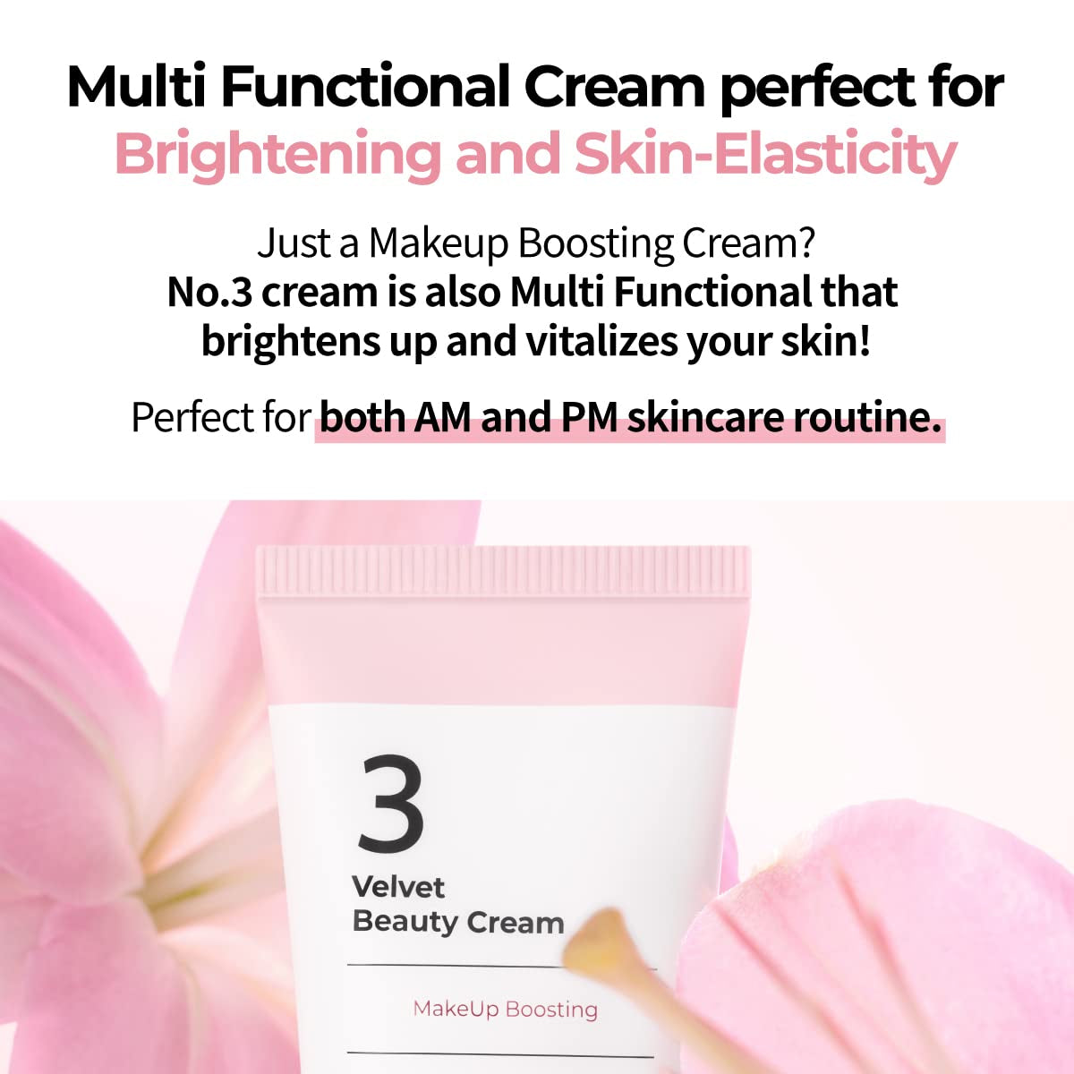 No.3 Cream | Velvet Beauty Cream | Hydration, Textured Skin, Poreless, Smooth Skin, Makeup Prep, Primer, Niacinamide | 2.02 Fl. Oz.